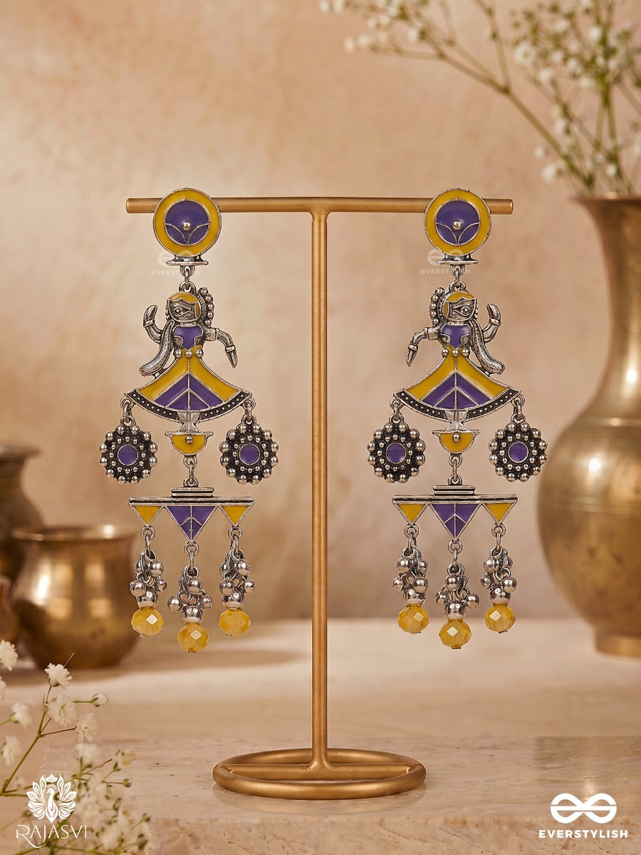 Nritya Nova - Dual-Tone Enamel Jodhpuri Jhumkas