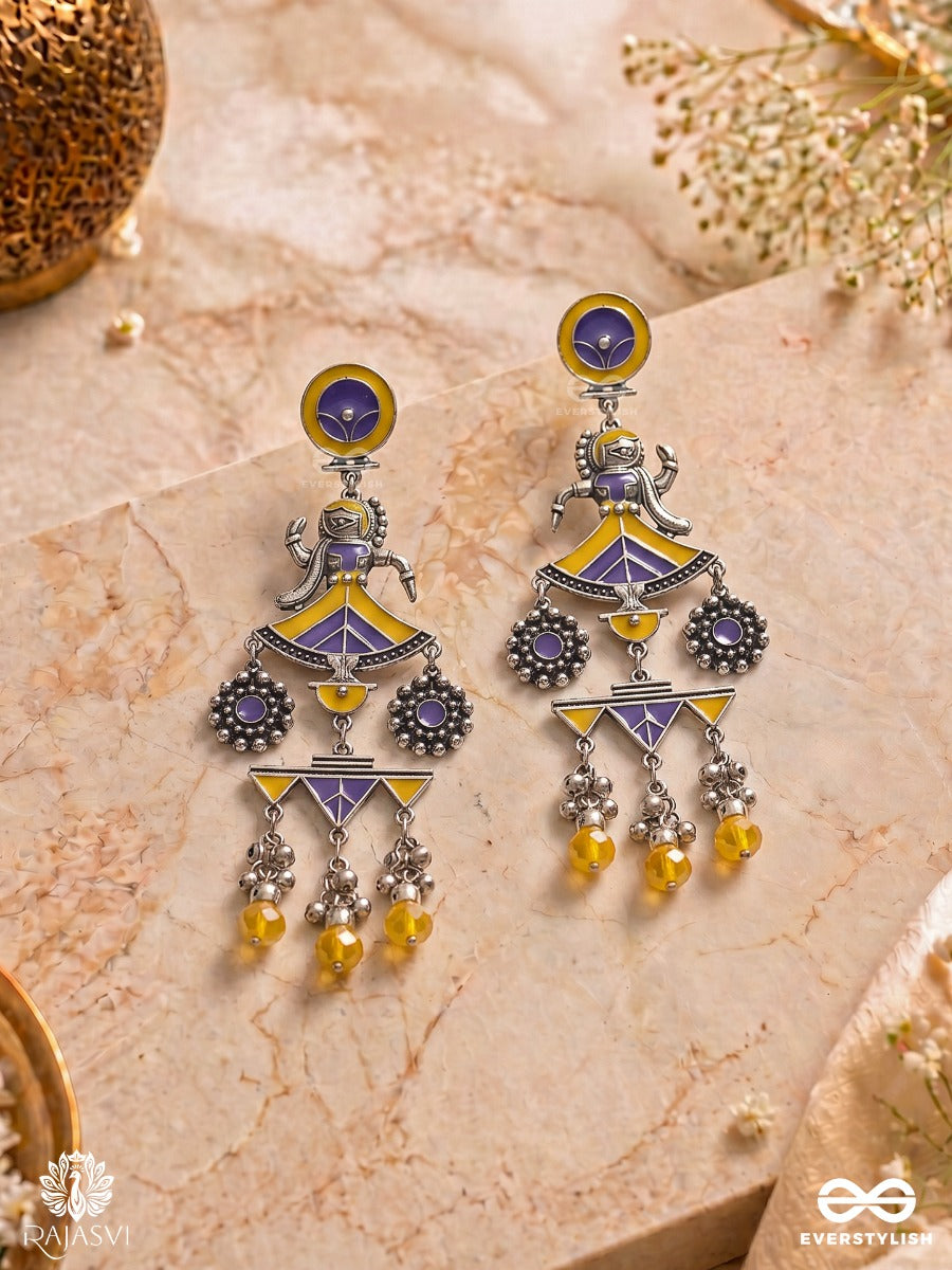 Nritya Nova - Dual-Tone Enamel Jodhpuri Jhumkas