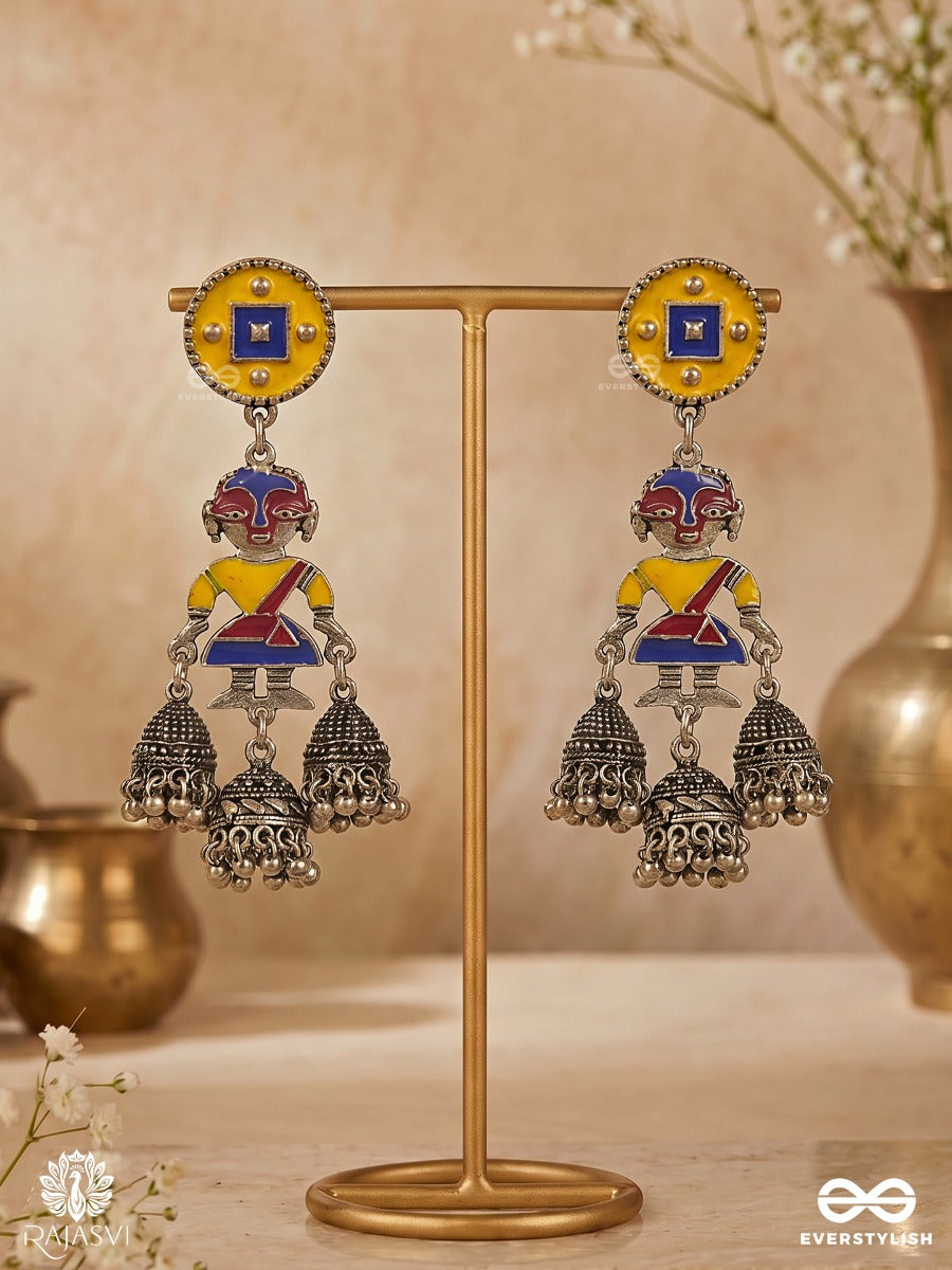 Kanha Vibe - Enamel Krishna Jodhpuri Jhumkas