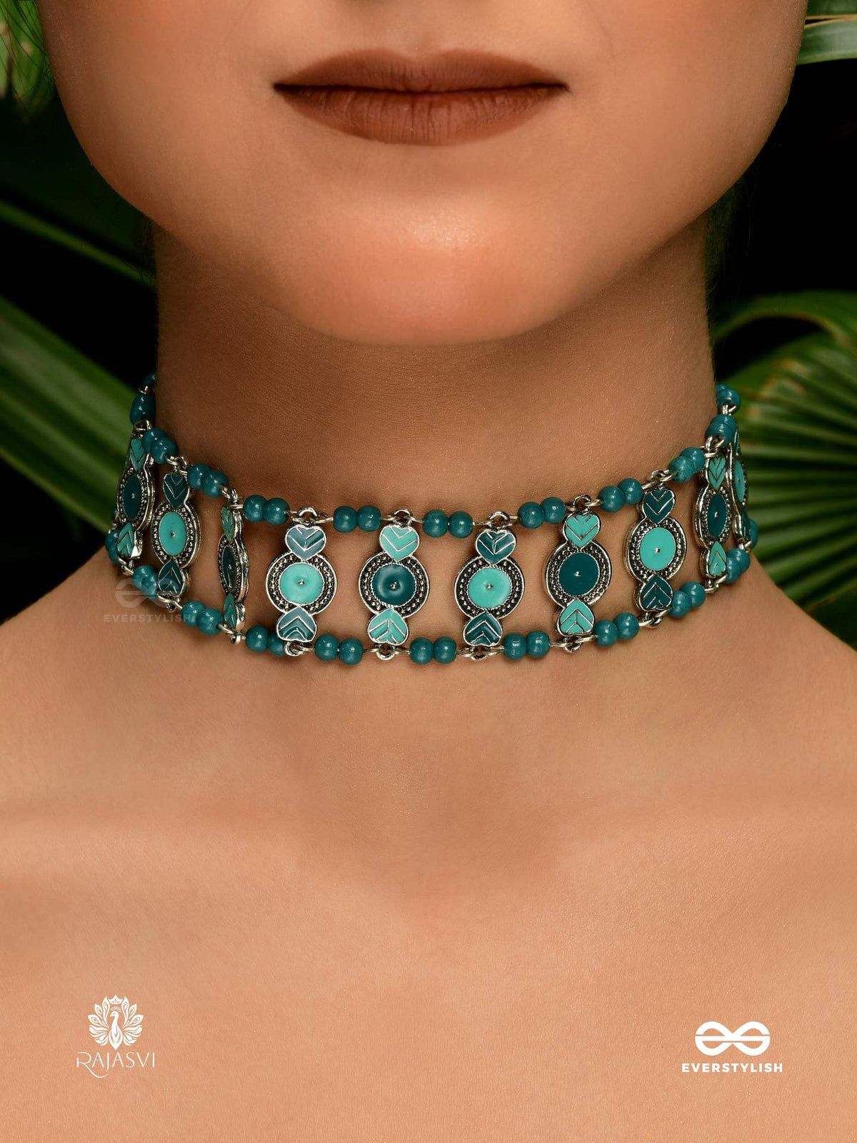 Blue Bloom - Intricate Turquoise Bead Choker