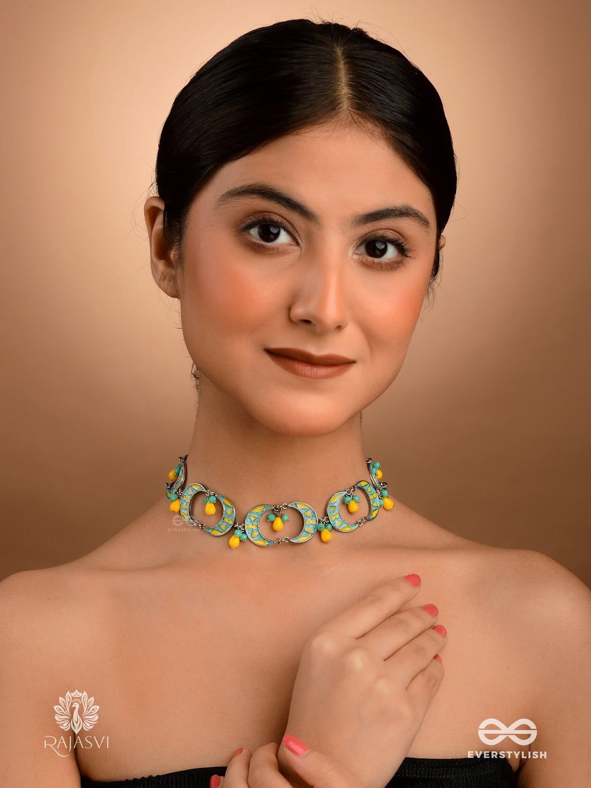 Sunshine Swirl - Bright Enamelled Oxidised Choker