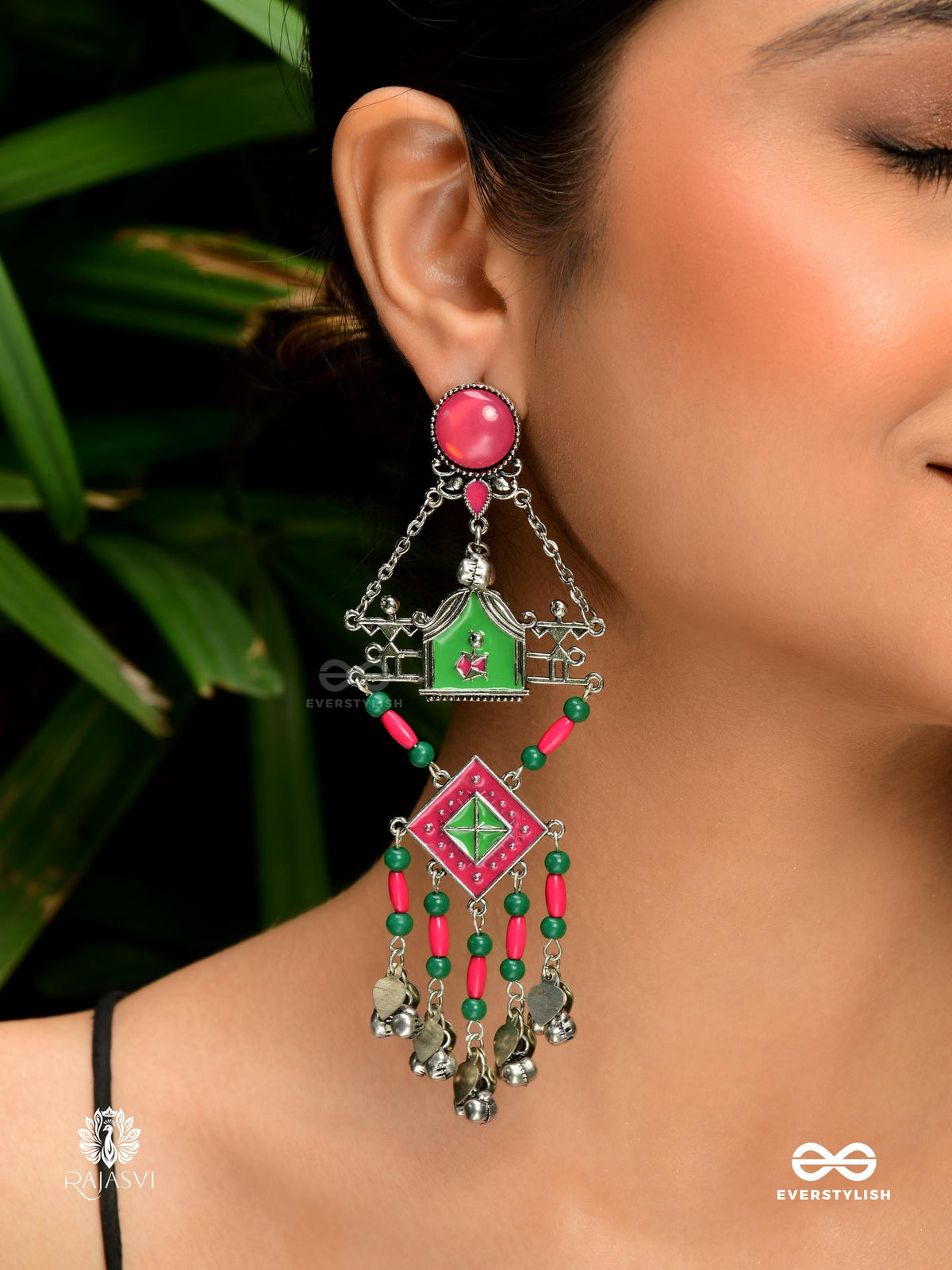 Gulbahar- Tribal - Inspired Oxidised Jodhpuri Jhumkas