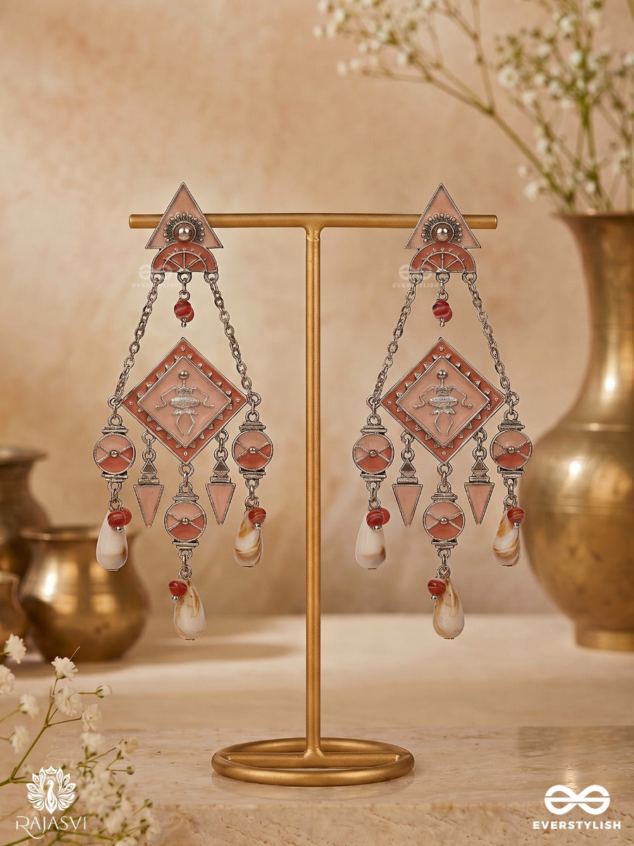 Devika Drip - Enamel Shell-Bead Earring