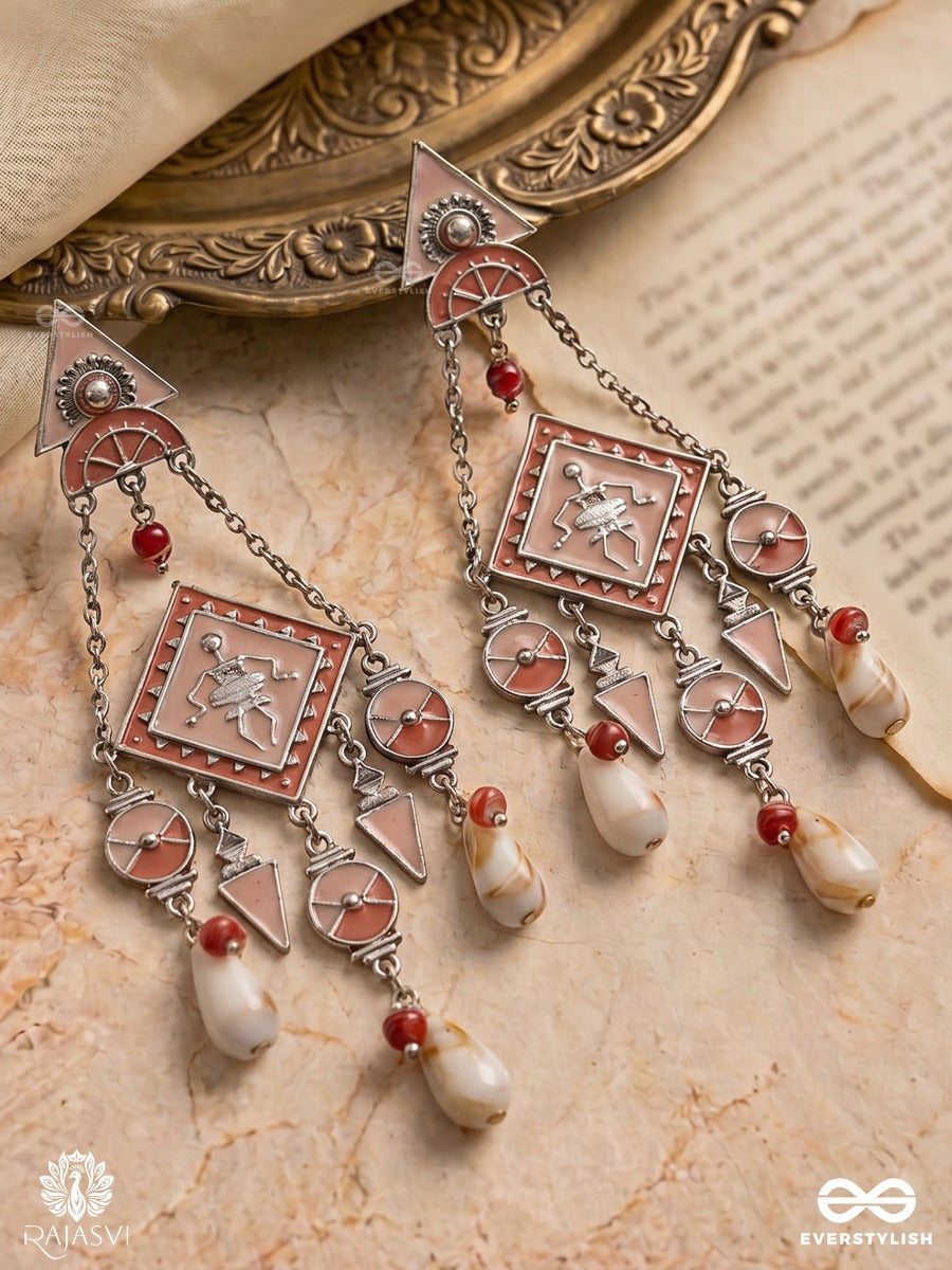 Devika Drip - Enamel Shell-Bead Earring
