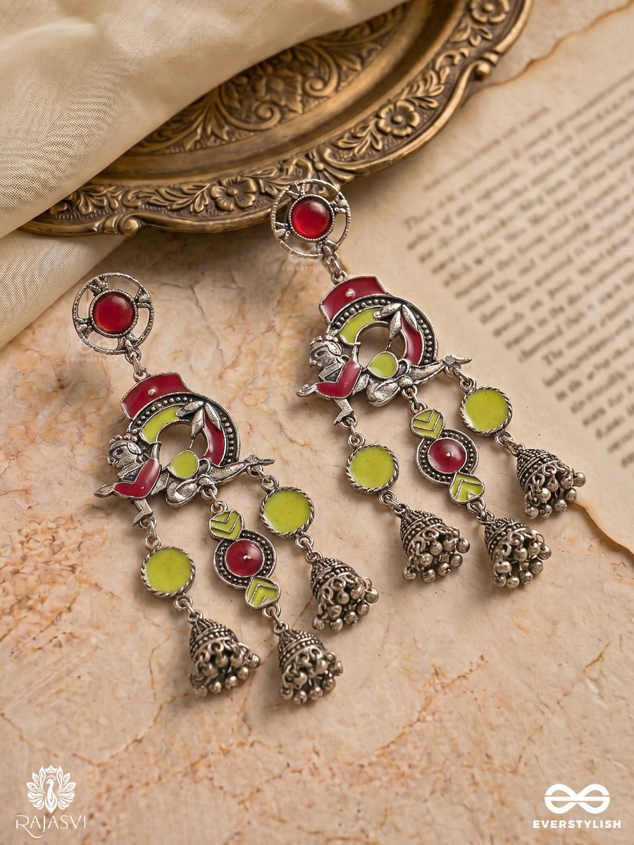 Viva Charm - Vibrant Dual-Tone Enamel Jodhpuri Jhumkas