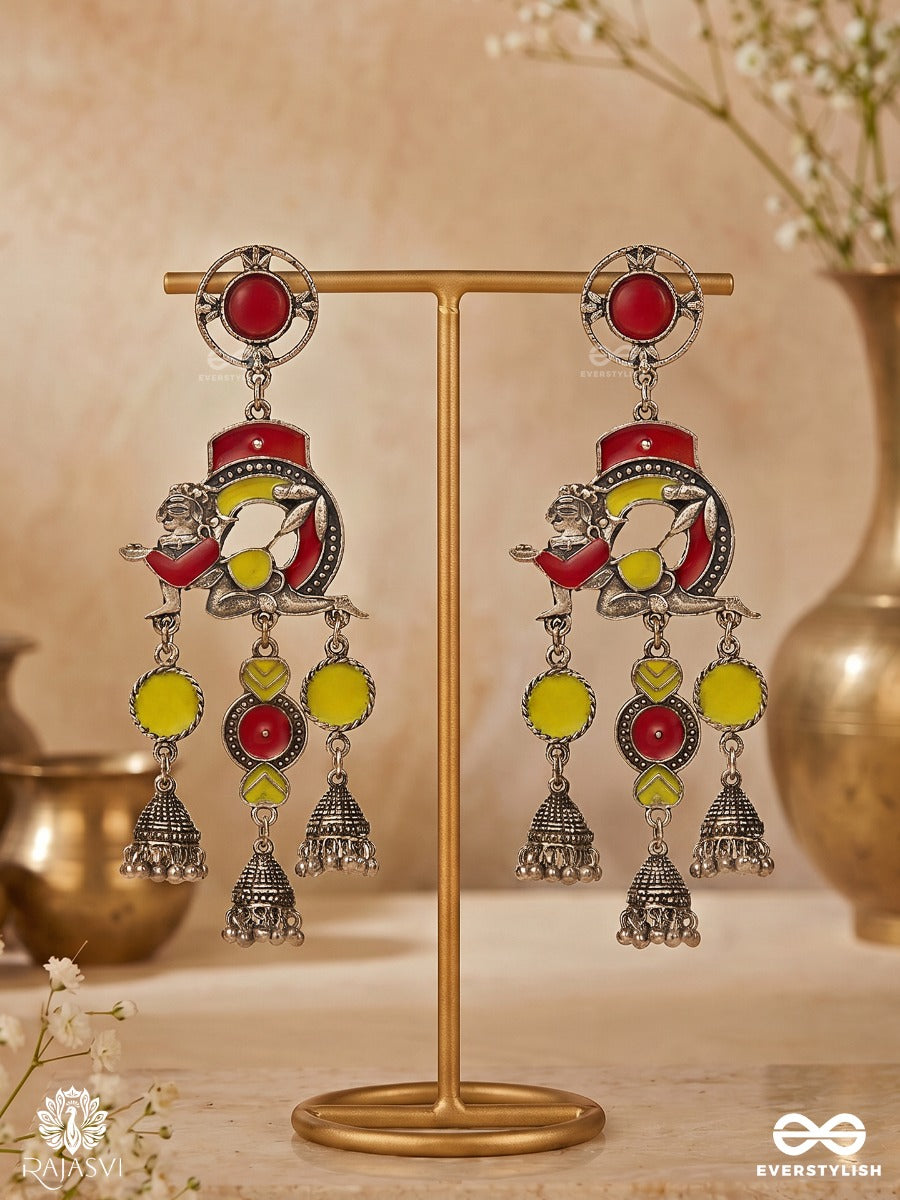 Viva Charm - Vibrant Dual-Tone Enamel Jodhpuri Jhumkas