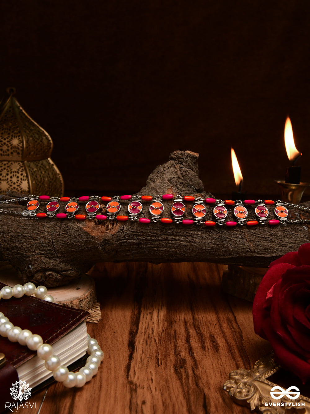 Gulaal Grid - Coloured Enamelled Choker