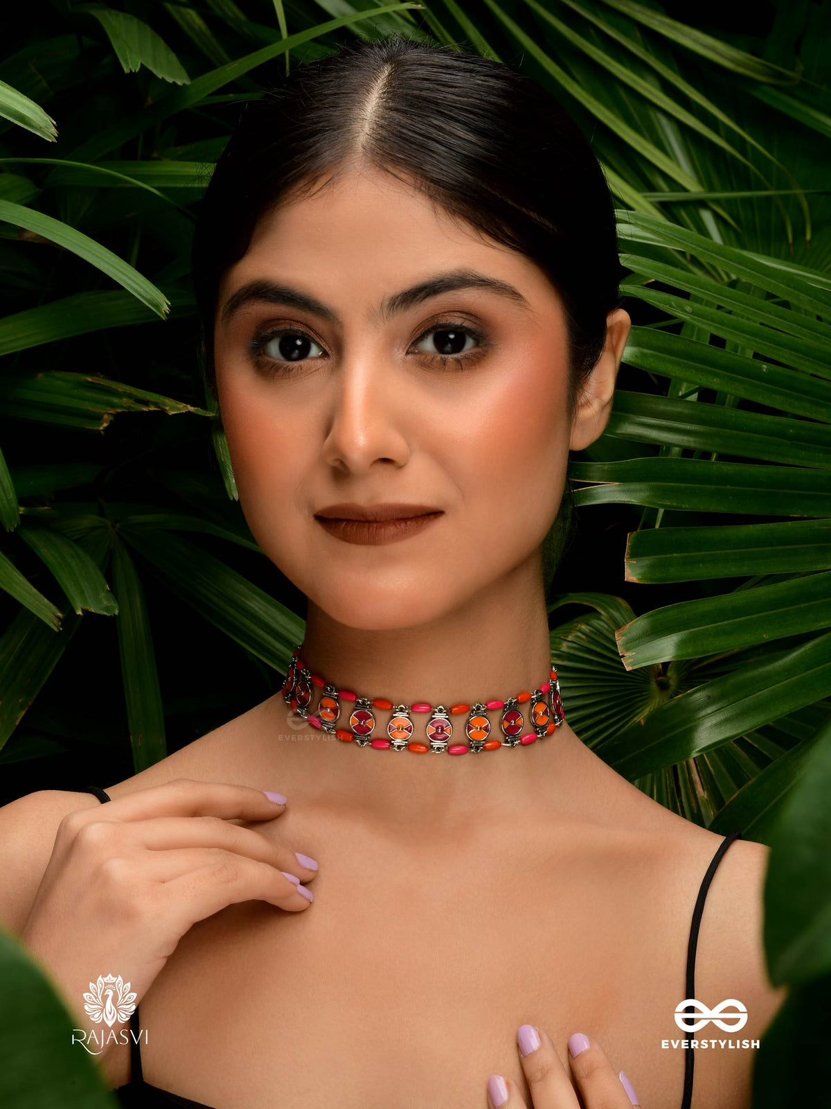 Gulaal Grid - Coloured Enamelled Choker