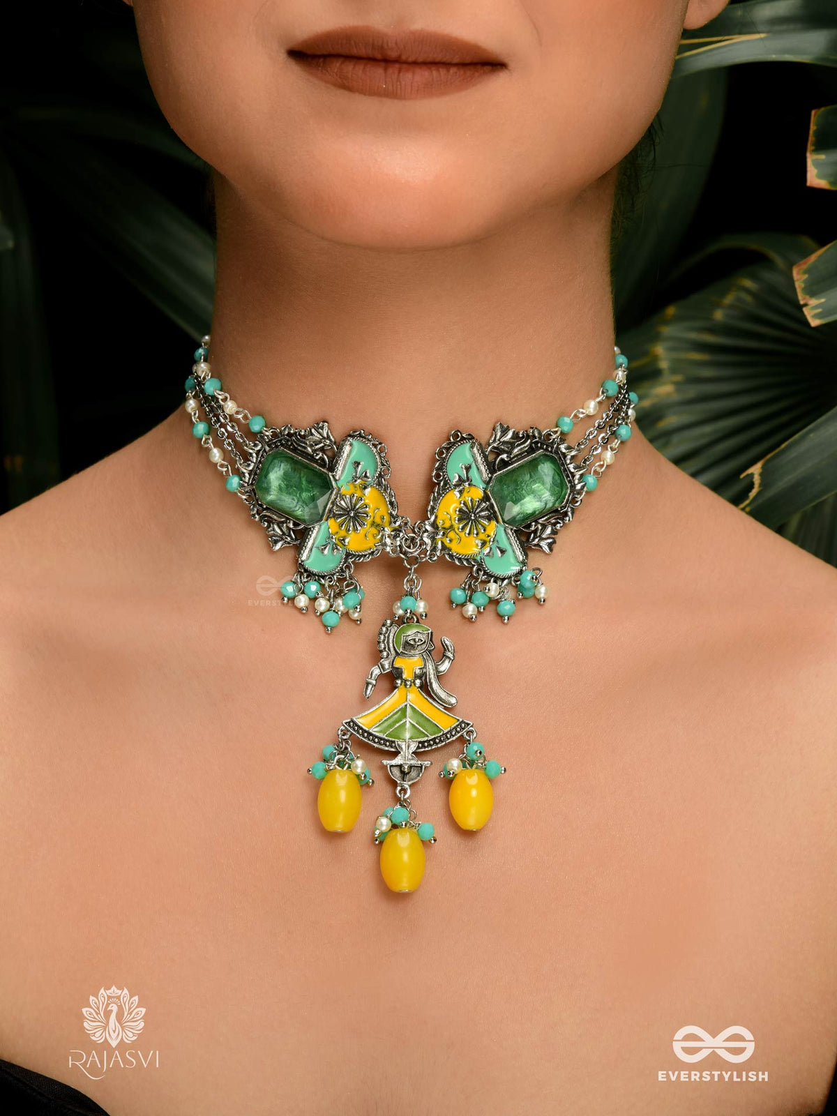 Tropic Twines - Green Gem Multilayered Necklace