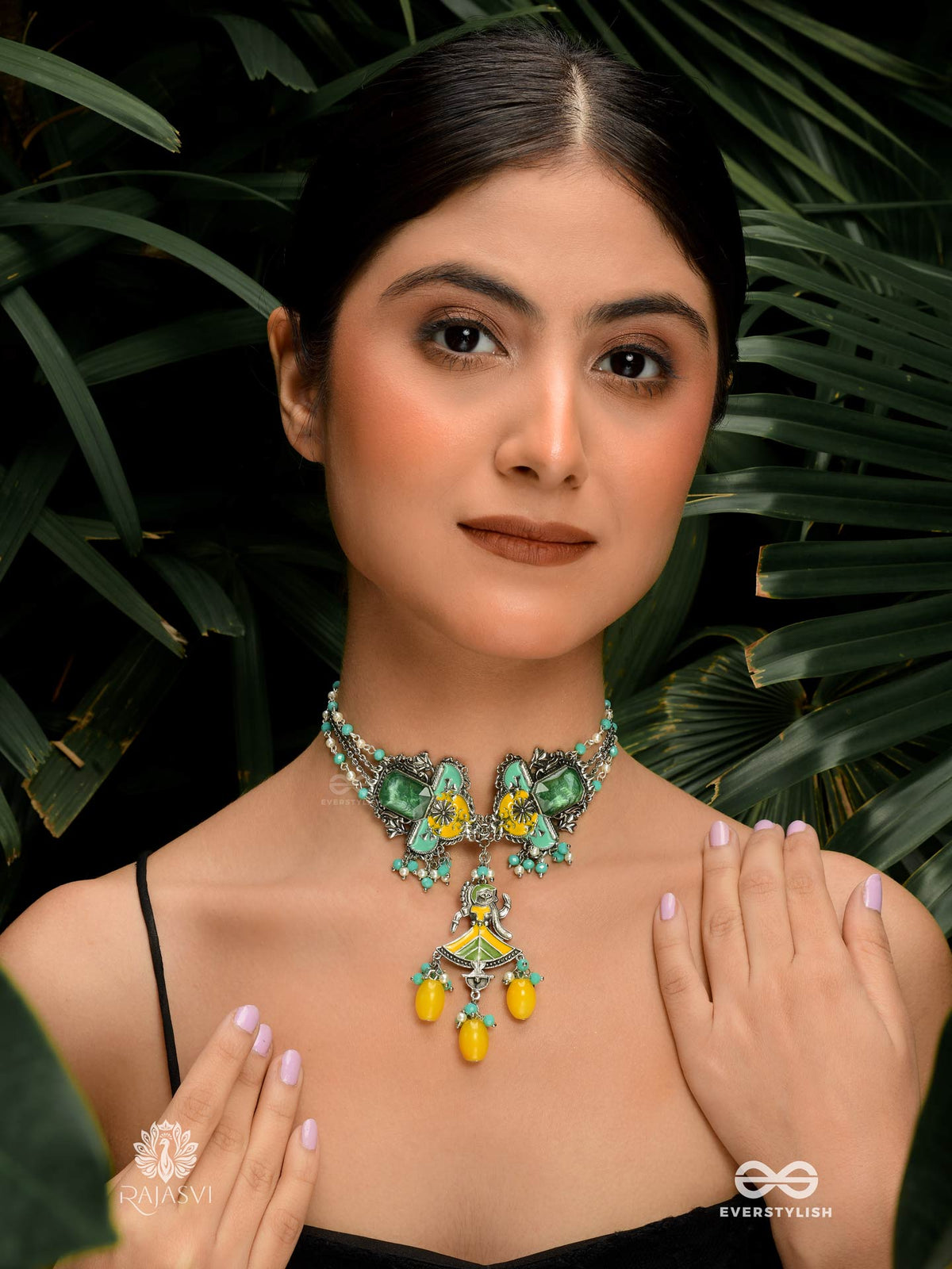 Tropic Twines - Green Gem Multilayered Necklace