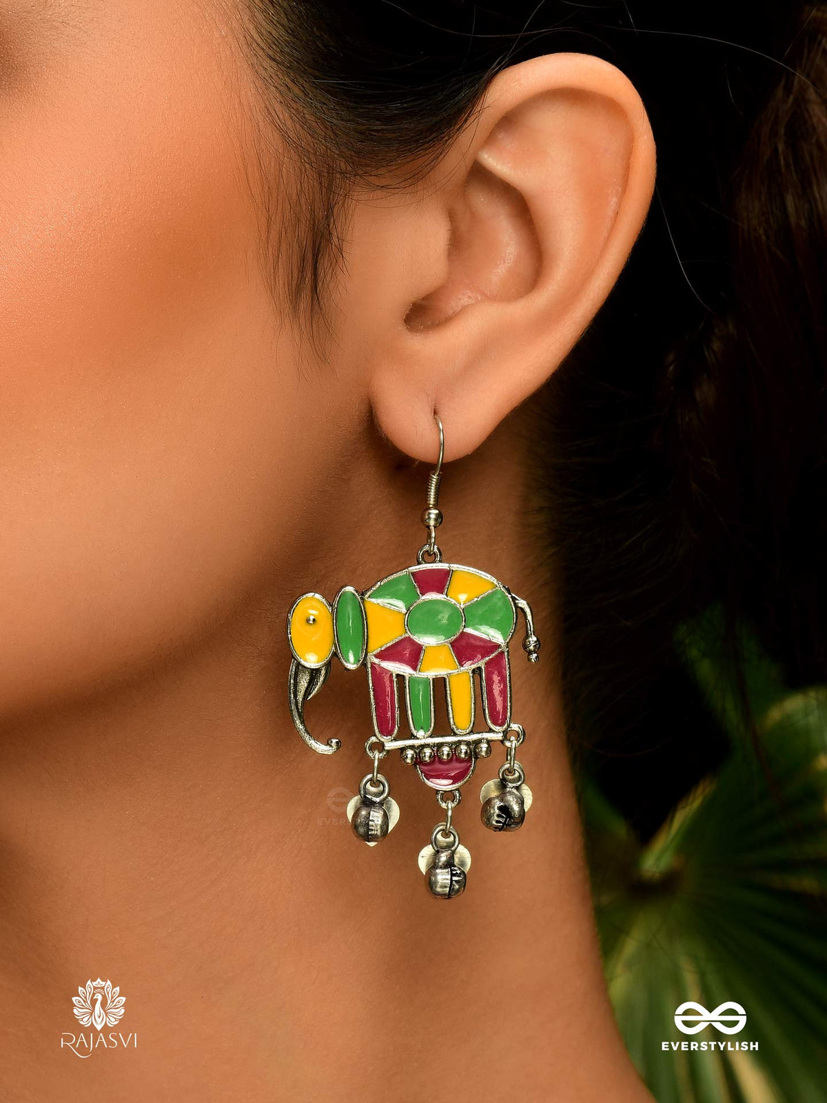 Tusker Tale - Tribal Elephant Oxidised Earring