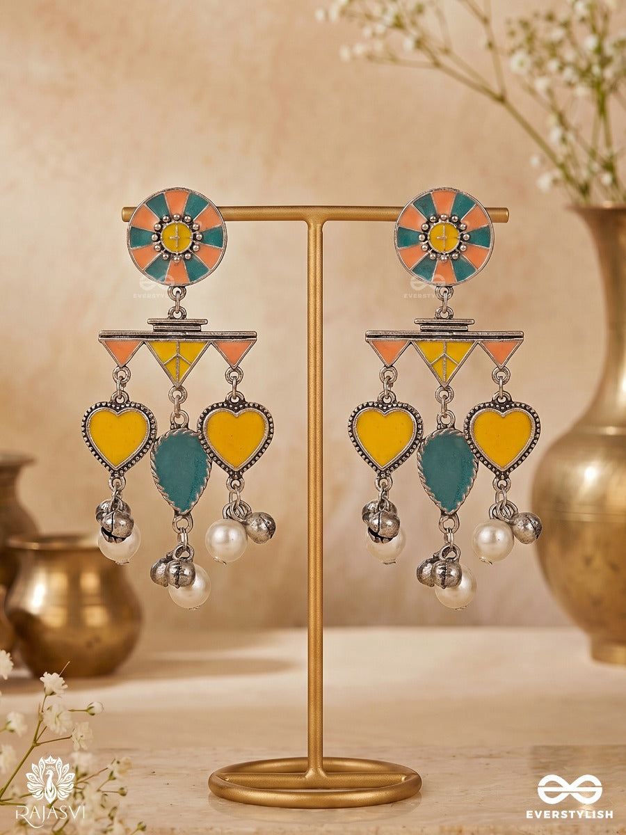 Carnival Bloom - Oxidised Heart Earring