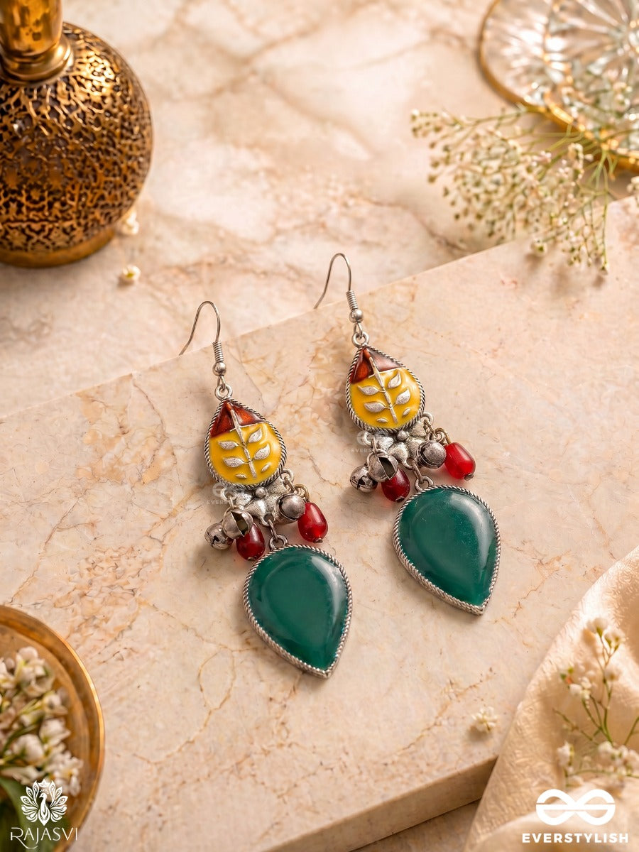 Forest Chime - Leaf Motif Oxidised Earring