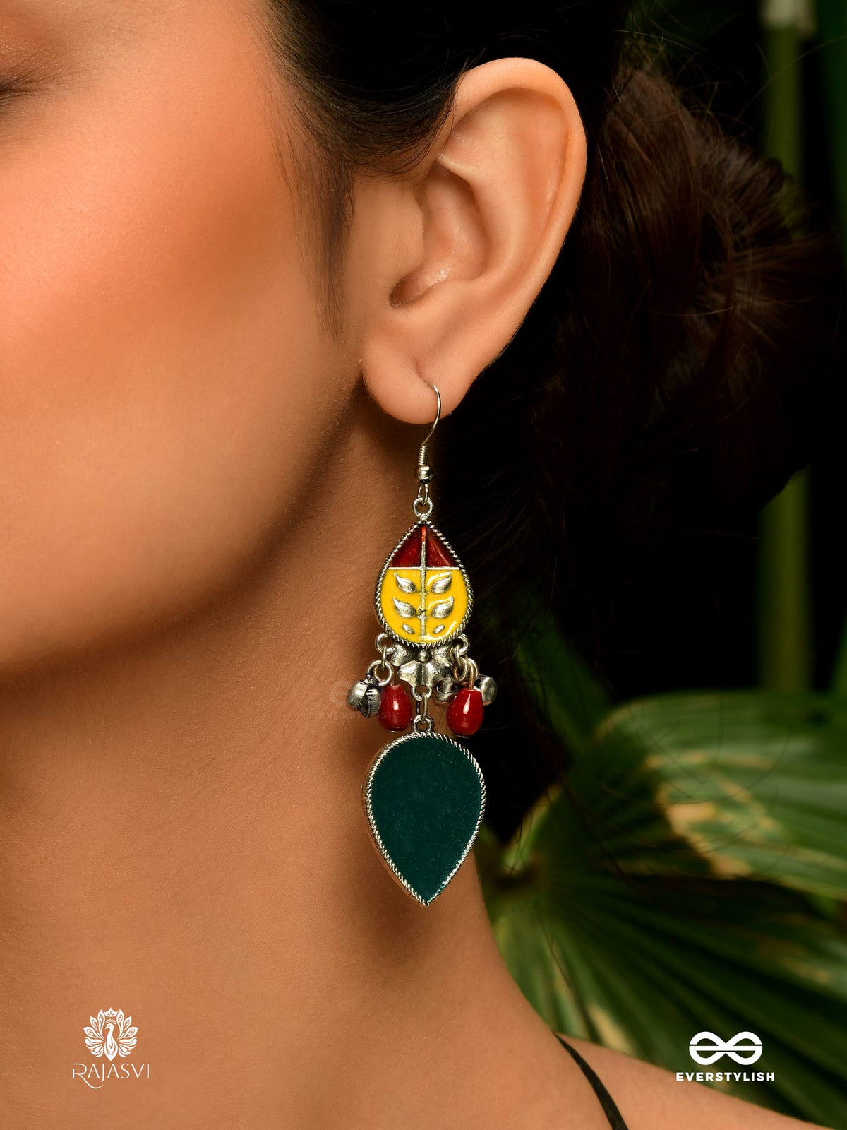 Forest Chime - Leaf Motif Oxidised Earring