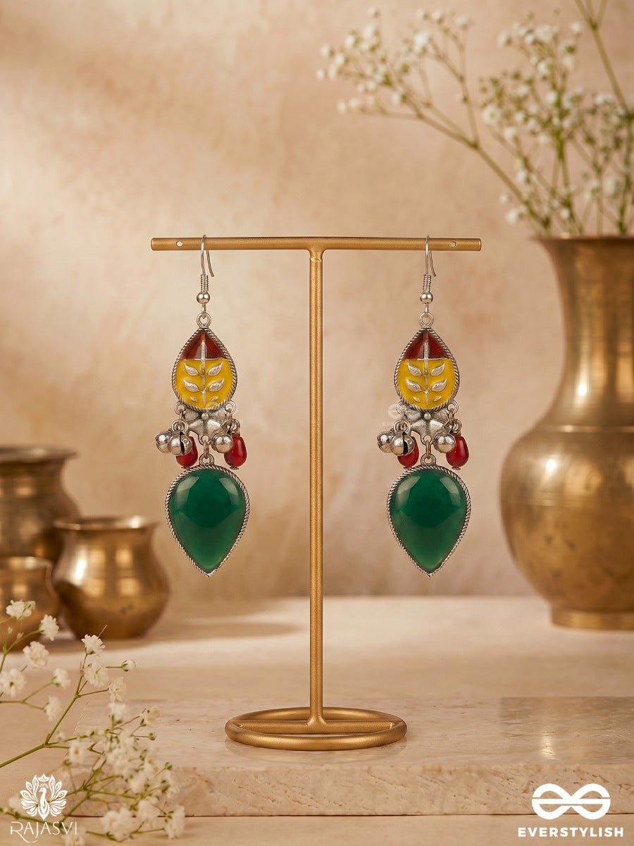 Forest Chime - Leaf Motif Oxidised Earring