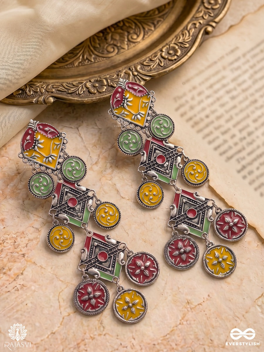 Folk Flair - Vibrant Tribal Long Earring
