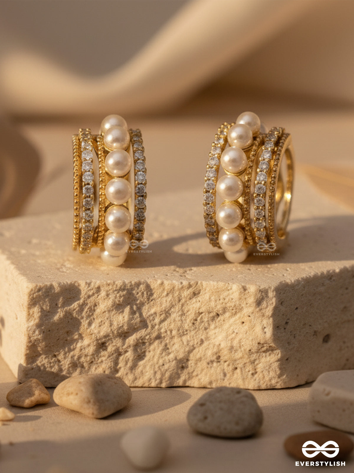 Auraloop-Minimal Stack Hoops With A Chic Pearl Edge