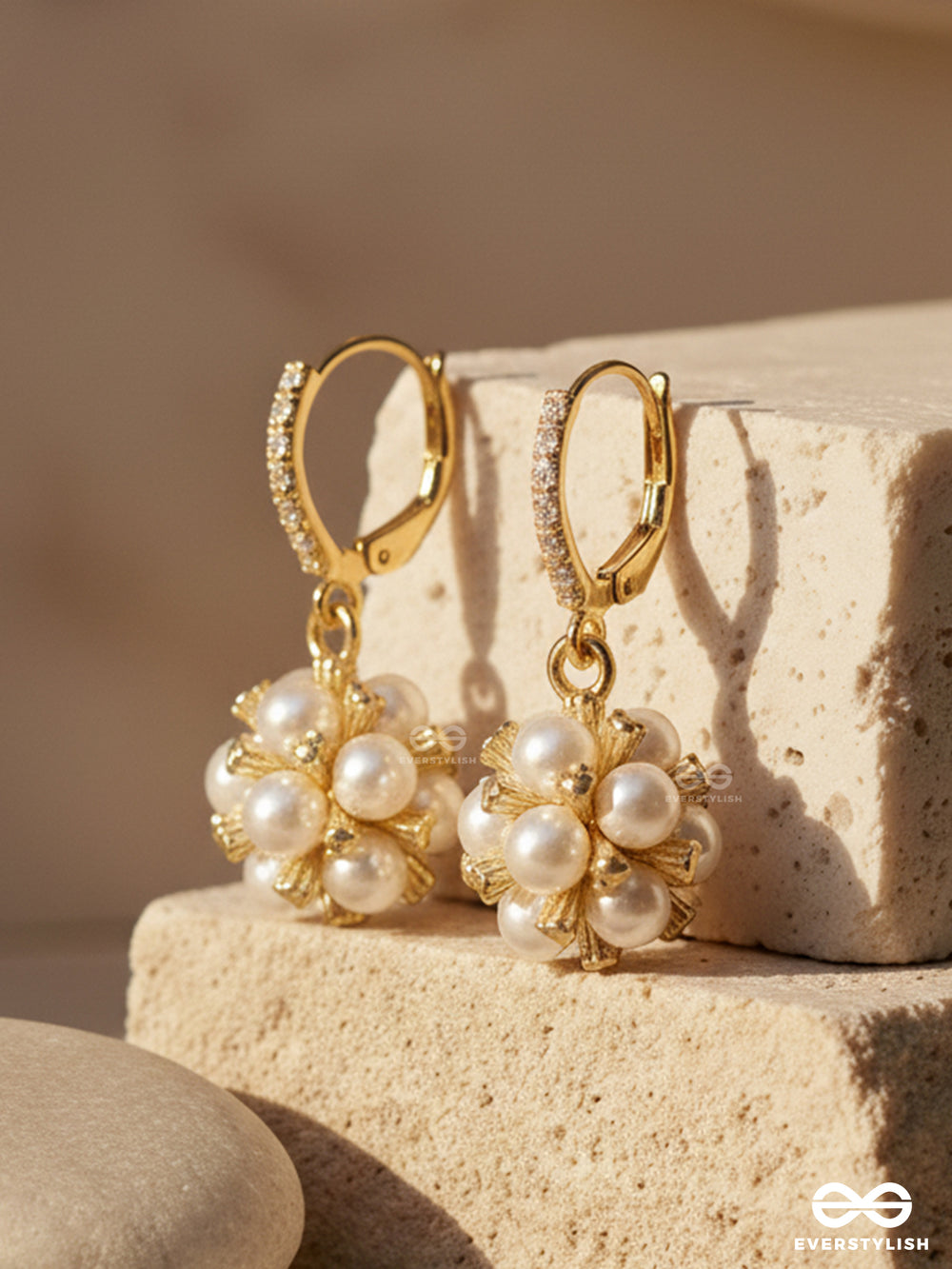 Pearl Puff - Trendy Cluster Pearl Drops Studs