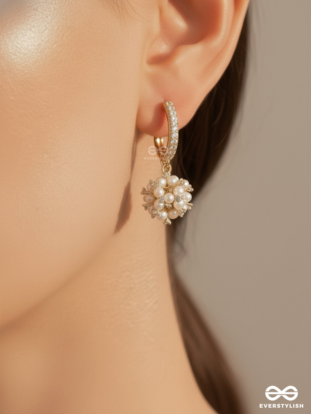Pearl Puff - Trendy Cluster Pearl Drops Studs