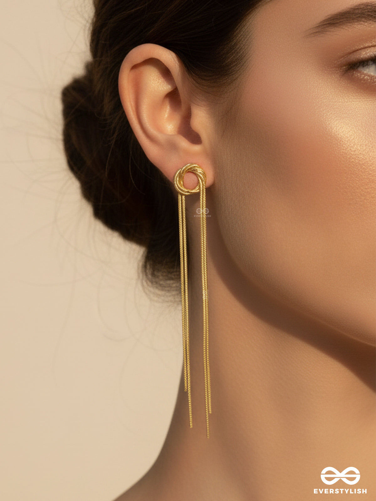 Gold Drape - Statement Linear Golden Danglers