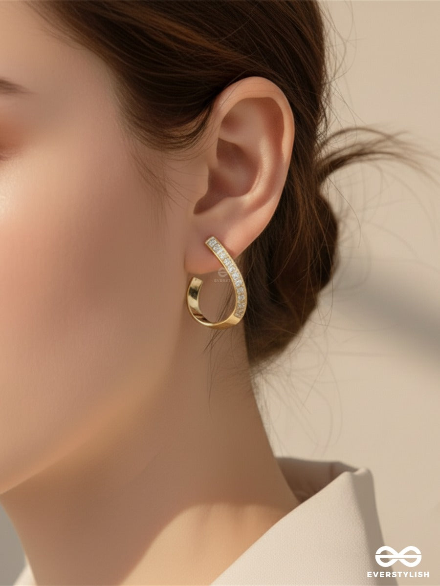 Sheen Bend-Soft Curved Gold Hoops