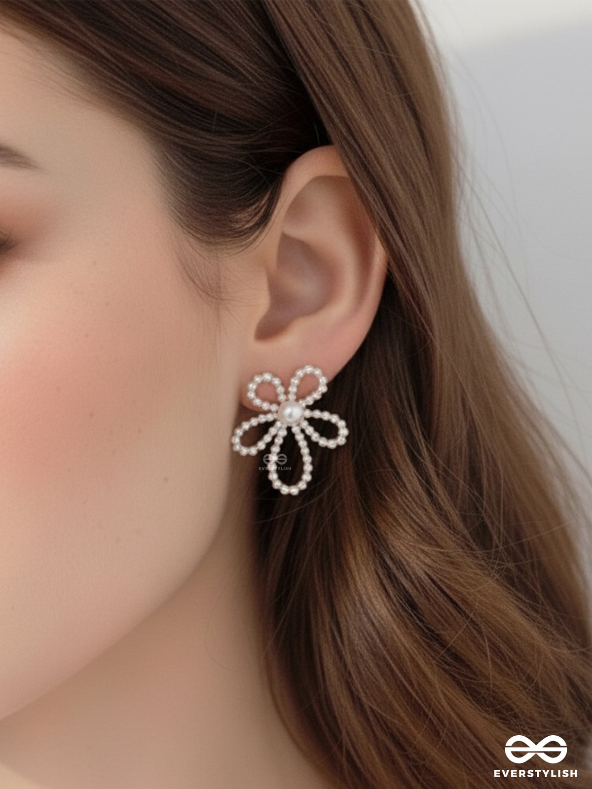 Daisy Whirl - Whimsical Pearl Loop Flower Earrings