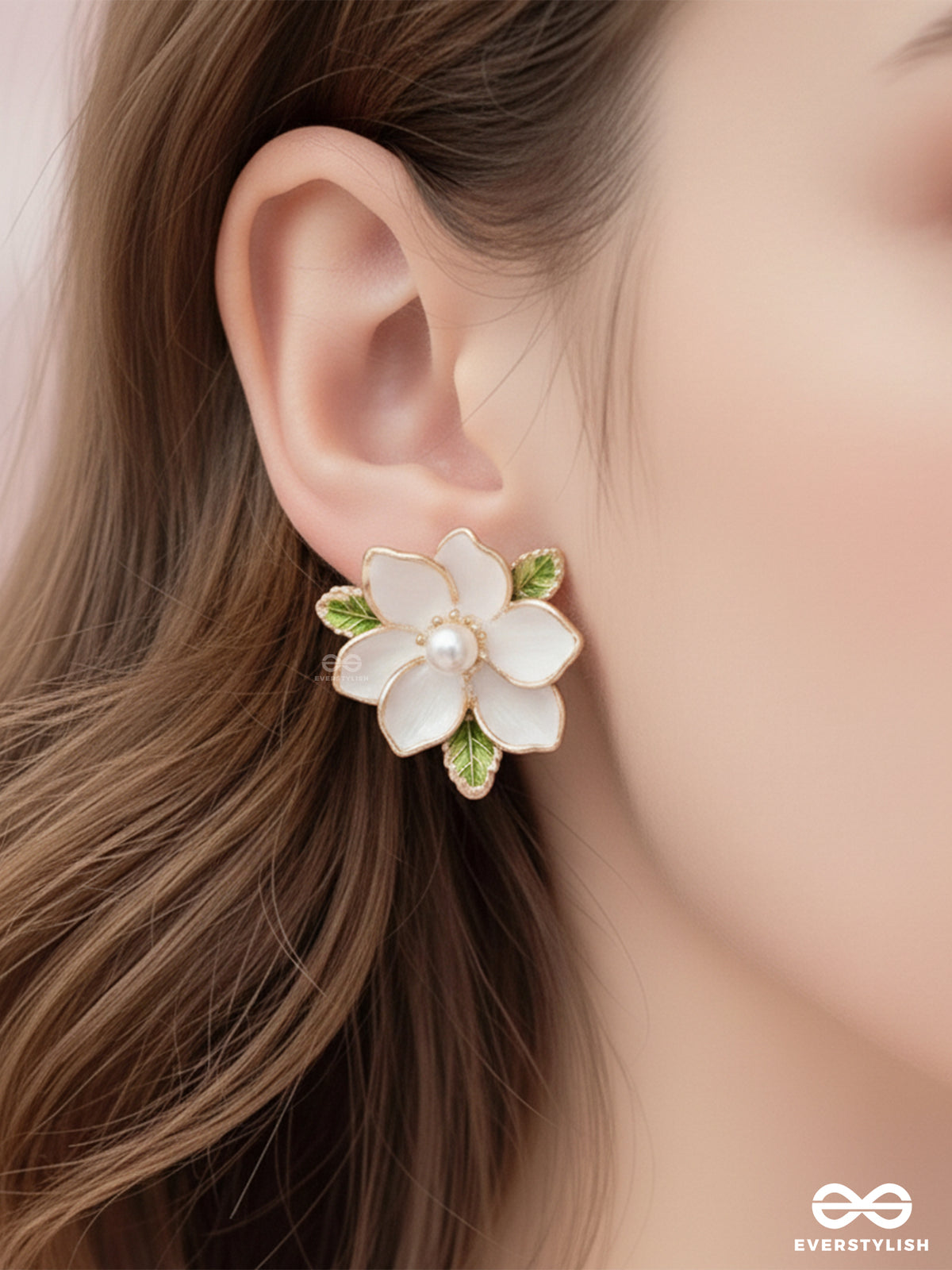 Garden Muse - Minimal White Bloom Studs