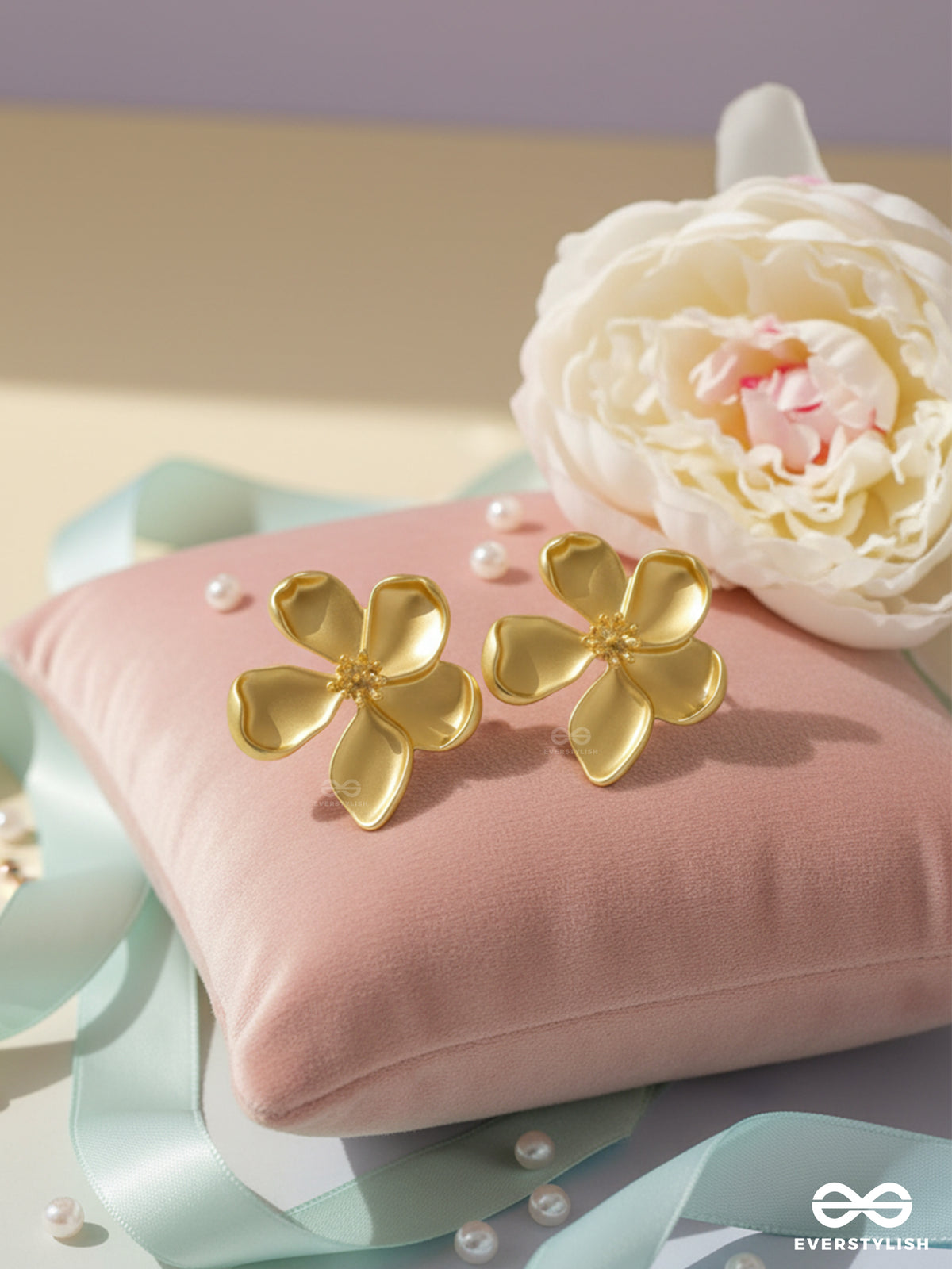 Mellow Marigold - Matte Finish Floral Earrings