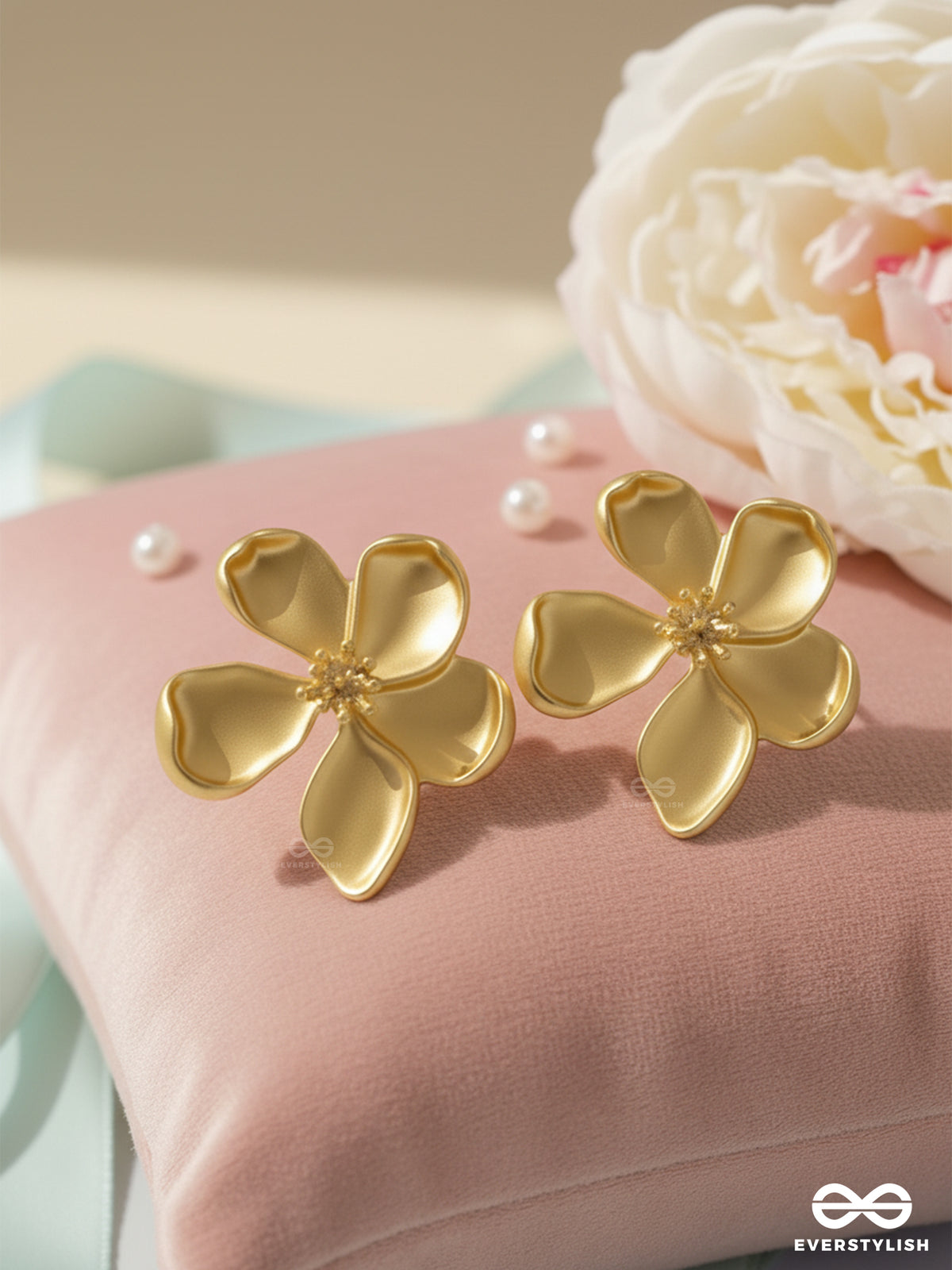 Mellow Marigold - Matte Finish Floral Earrings