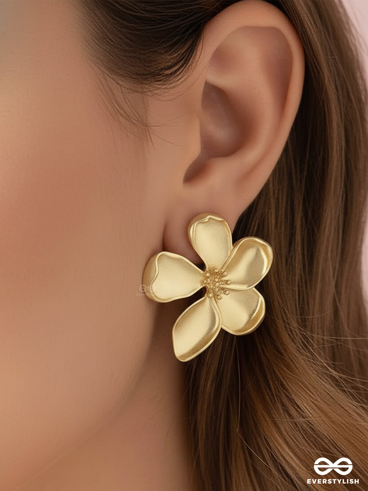 Mellow Marigold - Matte Finish Floral Earrings