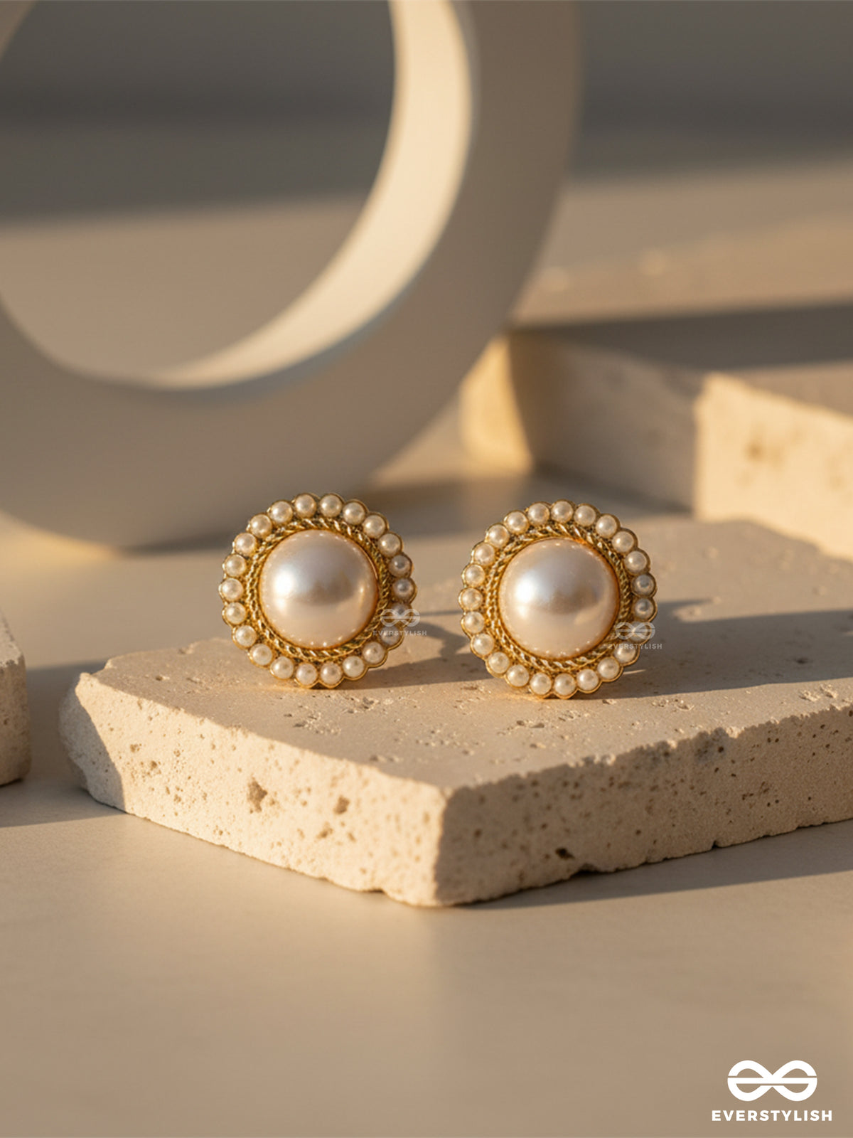 Celeste Gleam - Luminous Pearl Stud Earrings