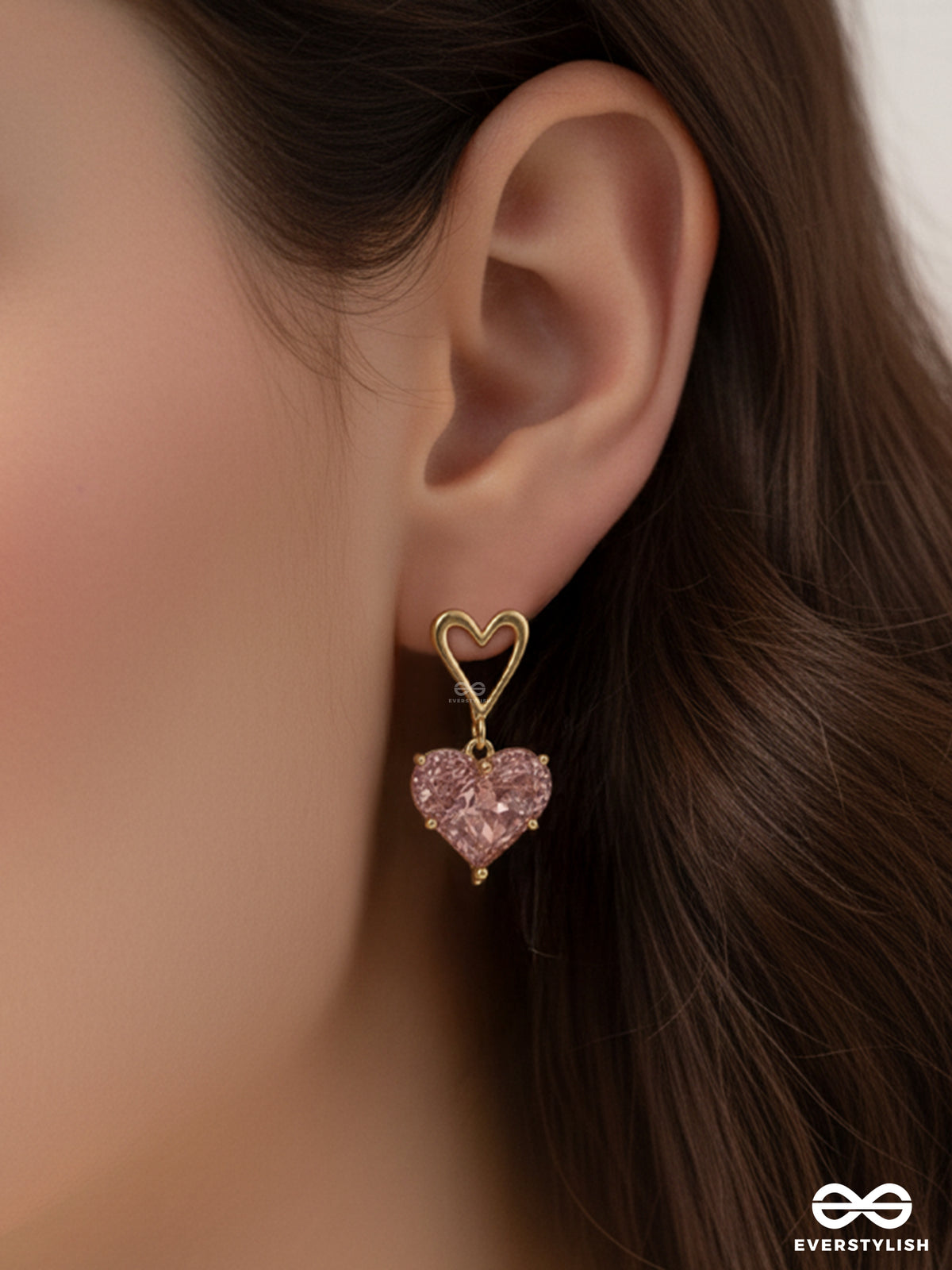 Heartlet - Dainty Pink Gem Heart Drops