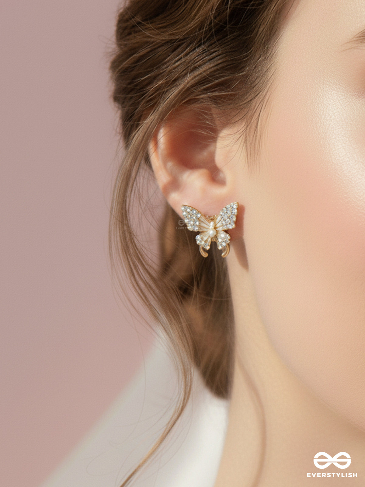 Stardust Wings - Crystal Butterfly Stud With A Luxe Touch