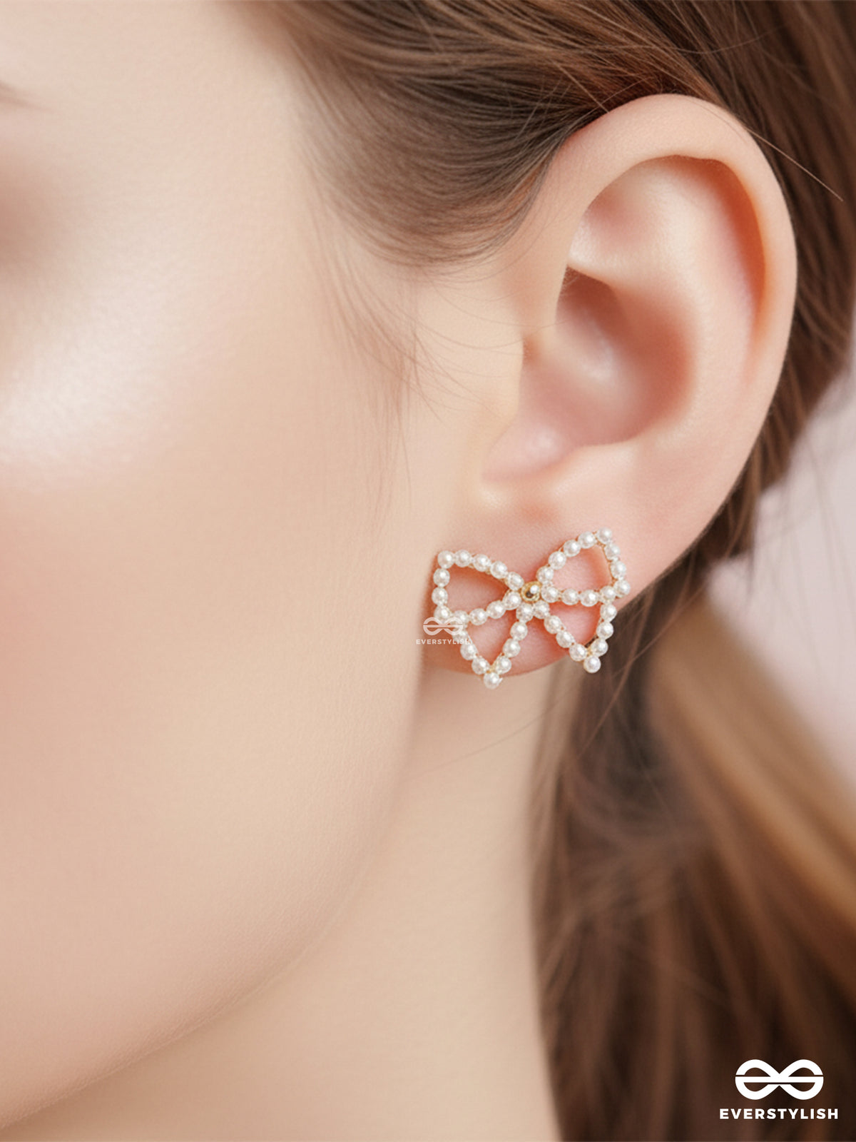 Dainty Tie - Sophisticated Pearl Bow Earrings