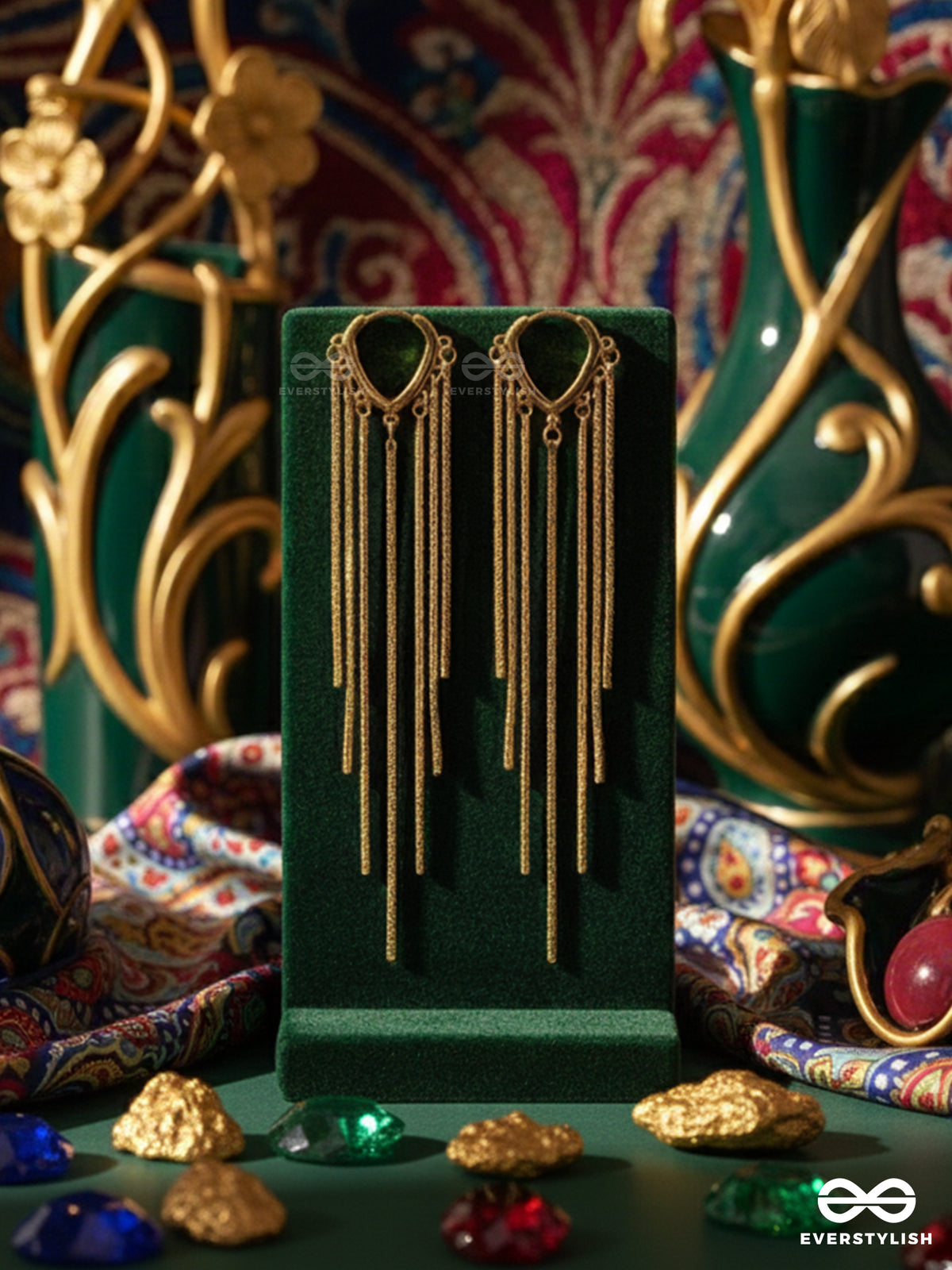 Gold Drizzle - Long Flowy Gold Chain Earrings