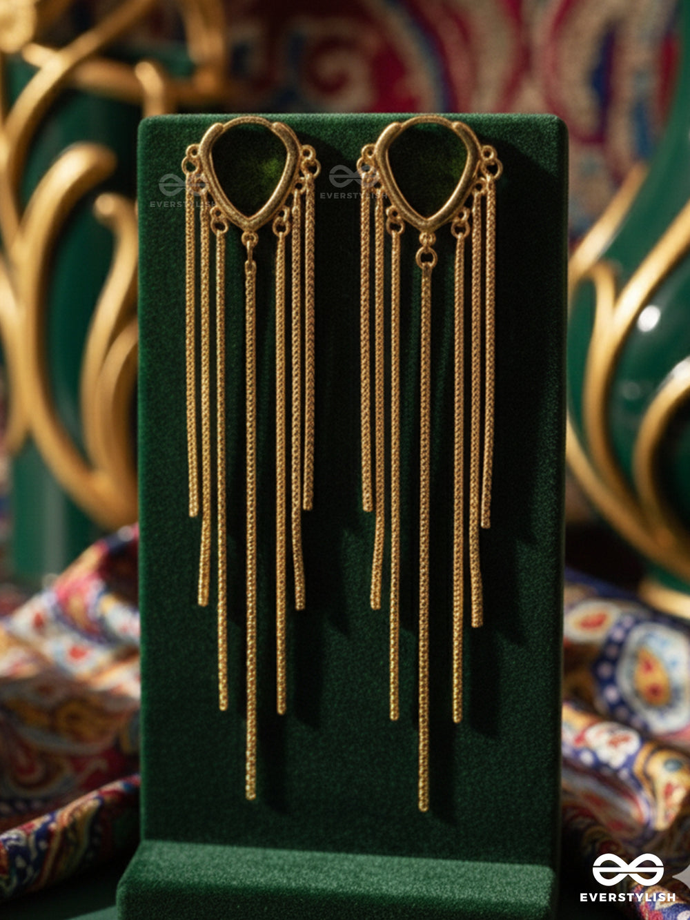 Gold Drizzle - Long Flowy Gold Chain Earrings