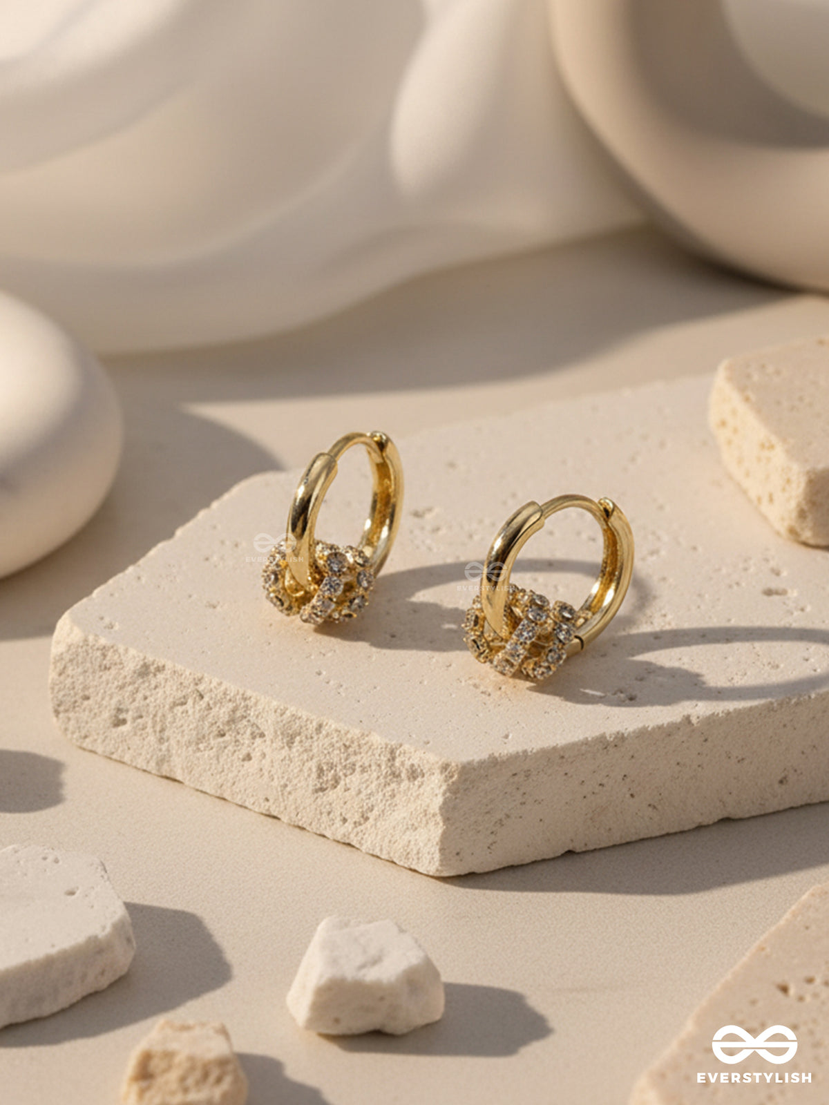 Sparkle Circulet - Charming Gold Hoop Earrings