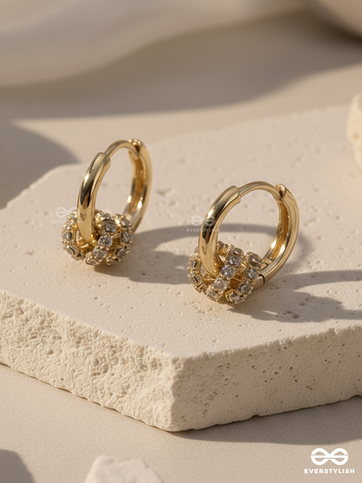 Sparkle Circulet - Charming Gold Hoop Earrings