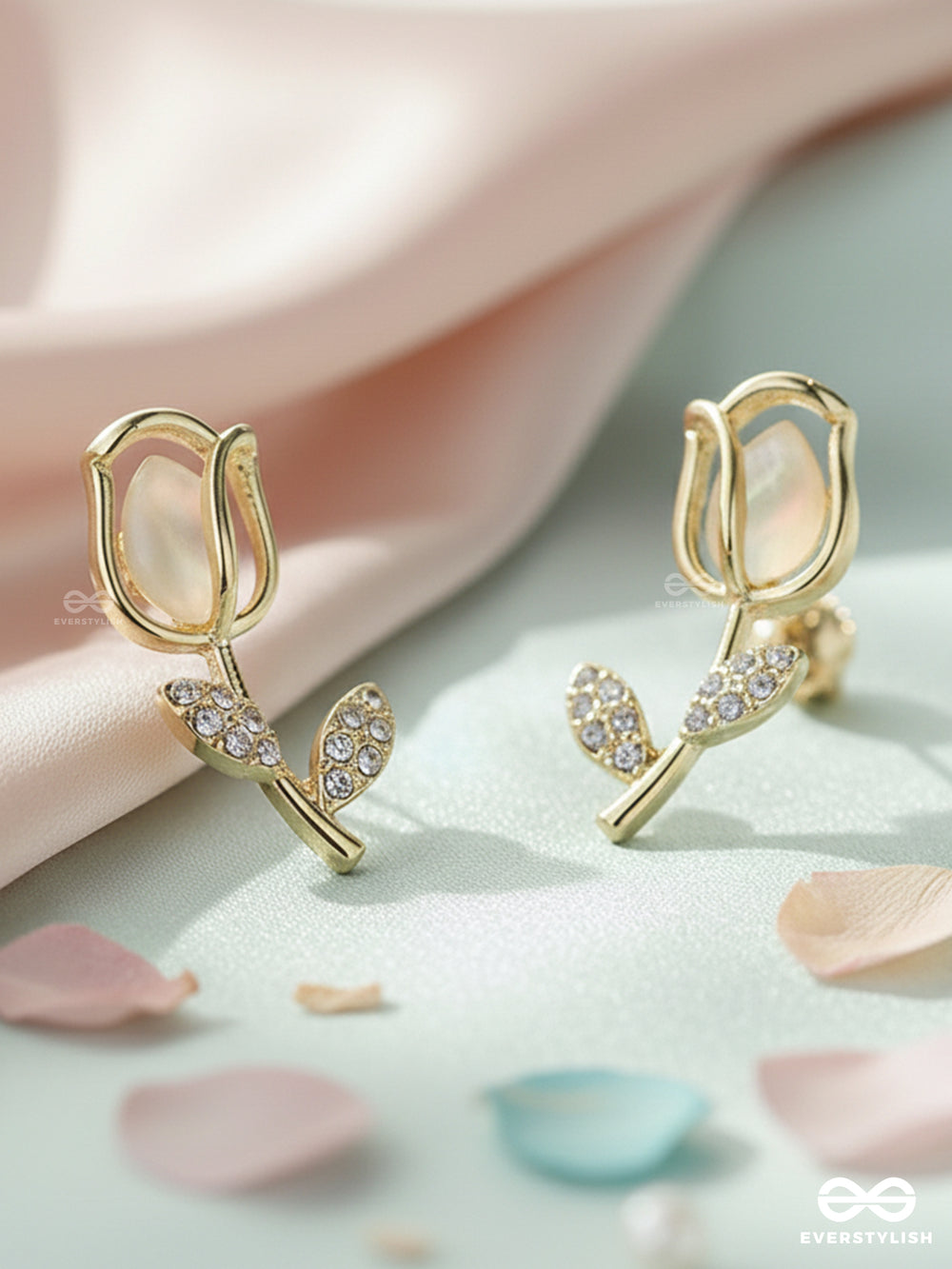 Rose Twig - Minimal Gold Rose Stem Design