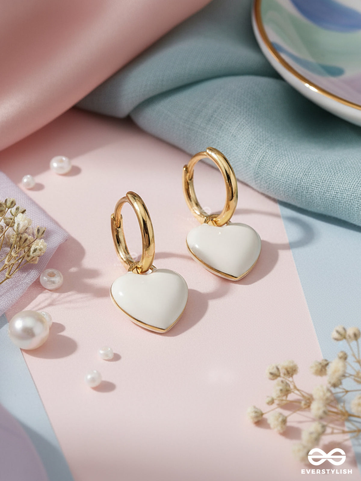 Milk Heart - Soft Matte Heart Hoop Earrings
