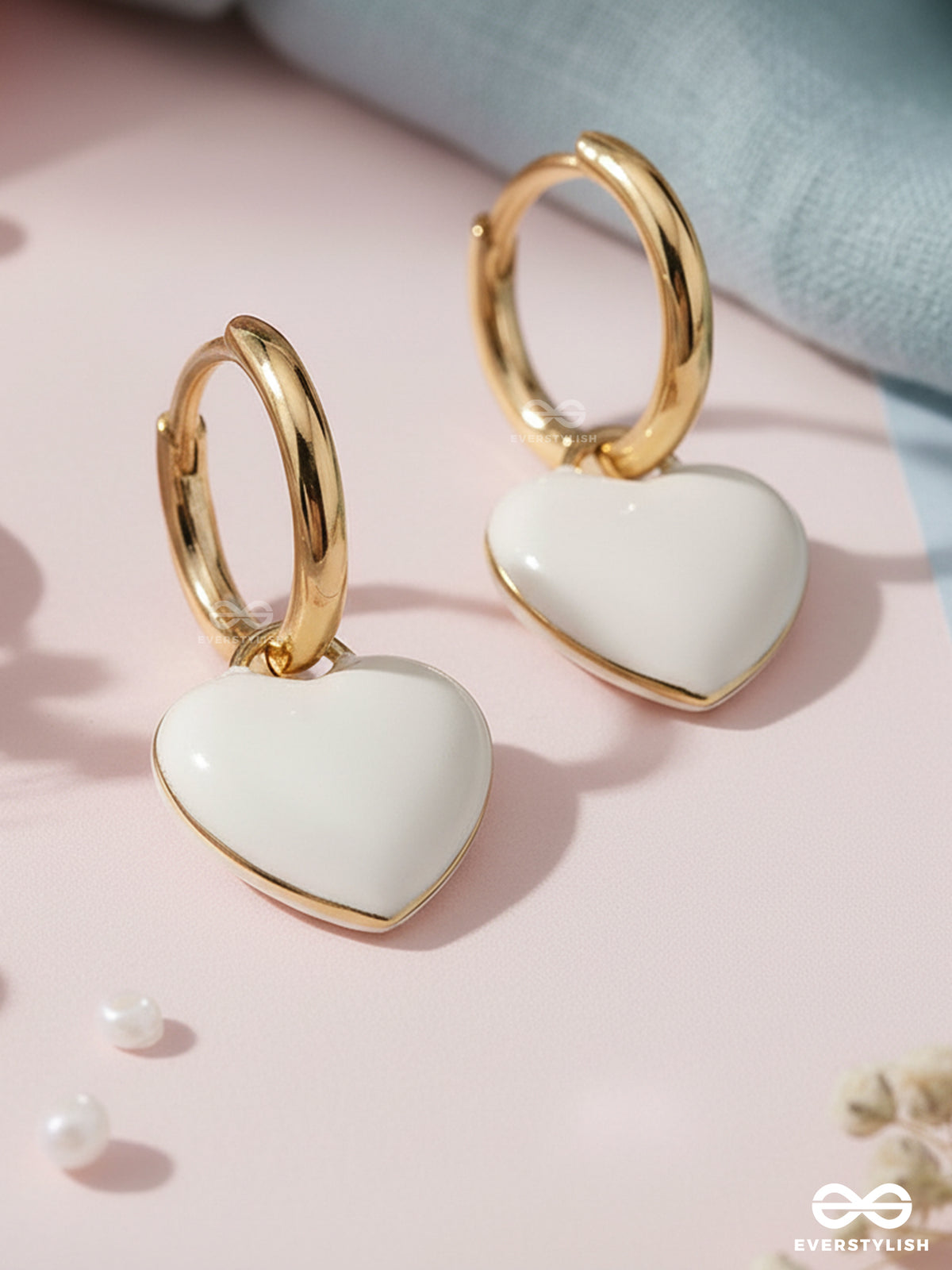 Milk Heart - Soft Matte Heart Hoop Earrings