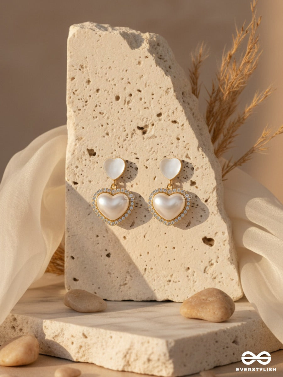 Lumi Heart Charm - Soft Top Heart With Sparkle Drop Earrings