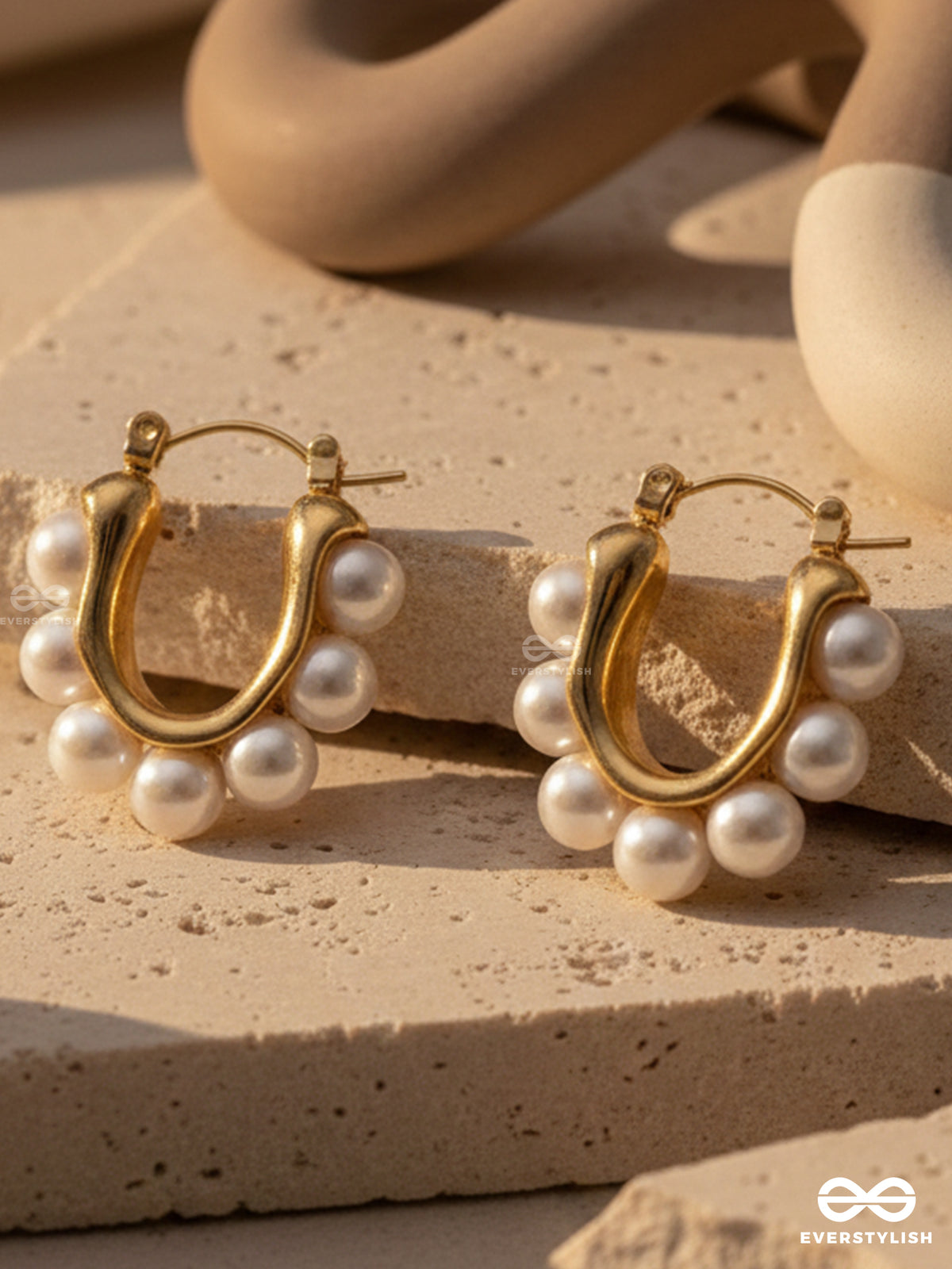 Pearl Band - Elegant Pearled Mini Hoops