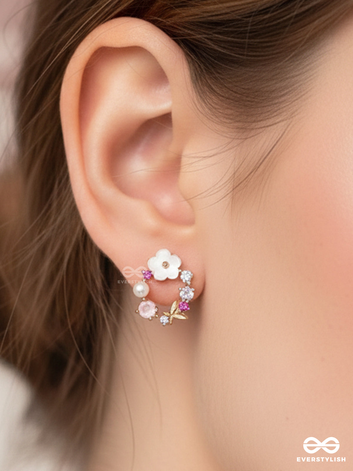 Bubble Bloom - Cute Pink Charm Earrings