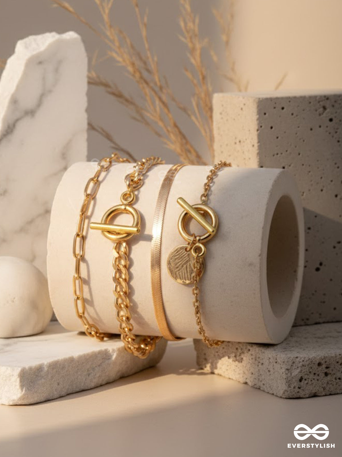 The Stack Story - Everyday Wear Stackable Golden Bracelets