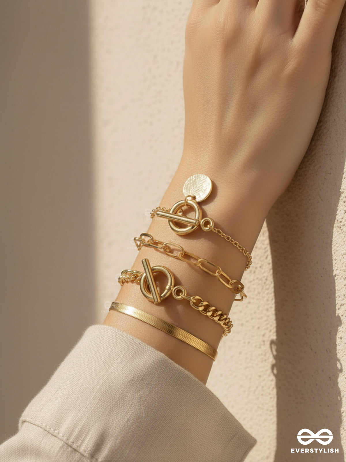 The Stack Story - Everyday Wear Stackable Golden Bracelets