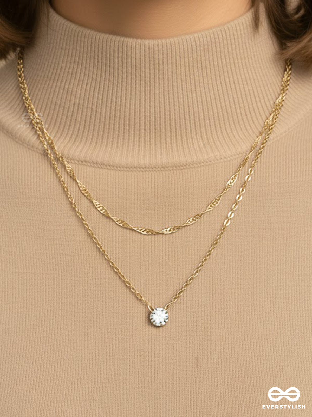 Lumi Layers - Subtle Everyday Layered Necklace With Single Stone