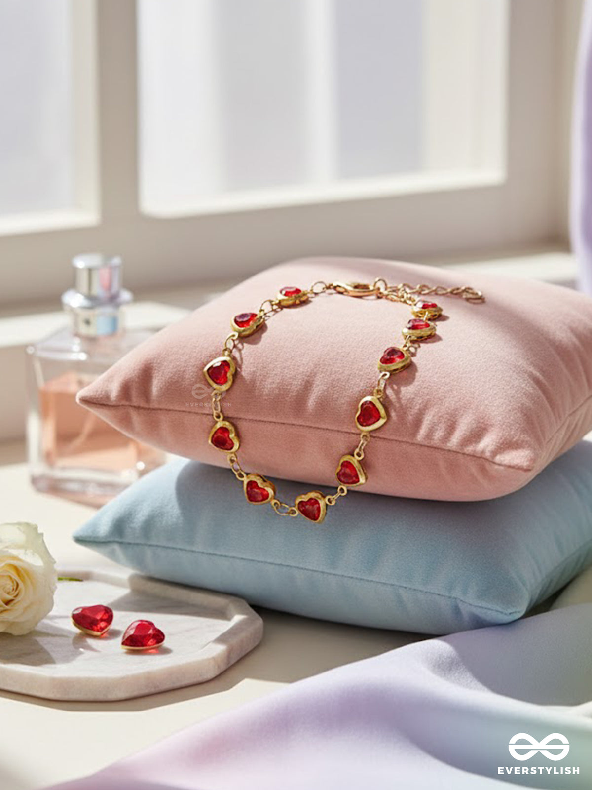 The Heart Pop - Chic Red Heart Stone Everday Wear Bracelet