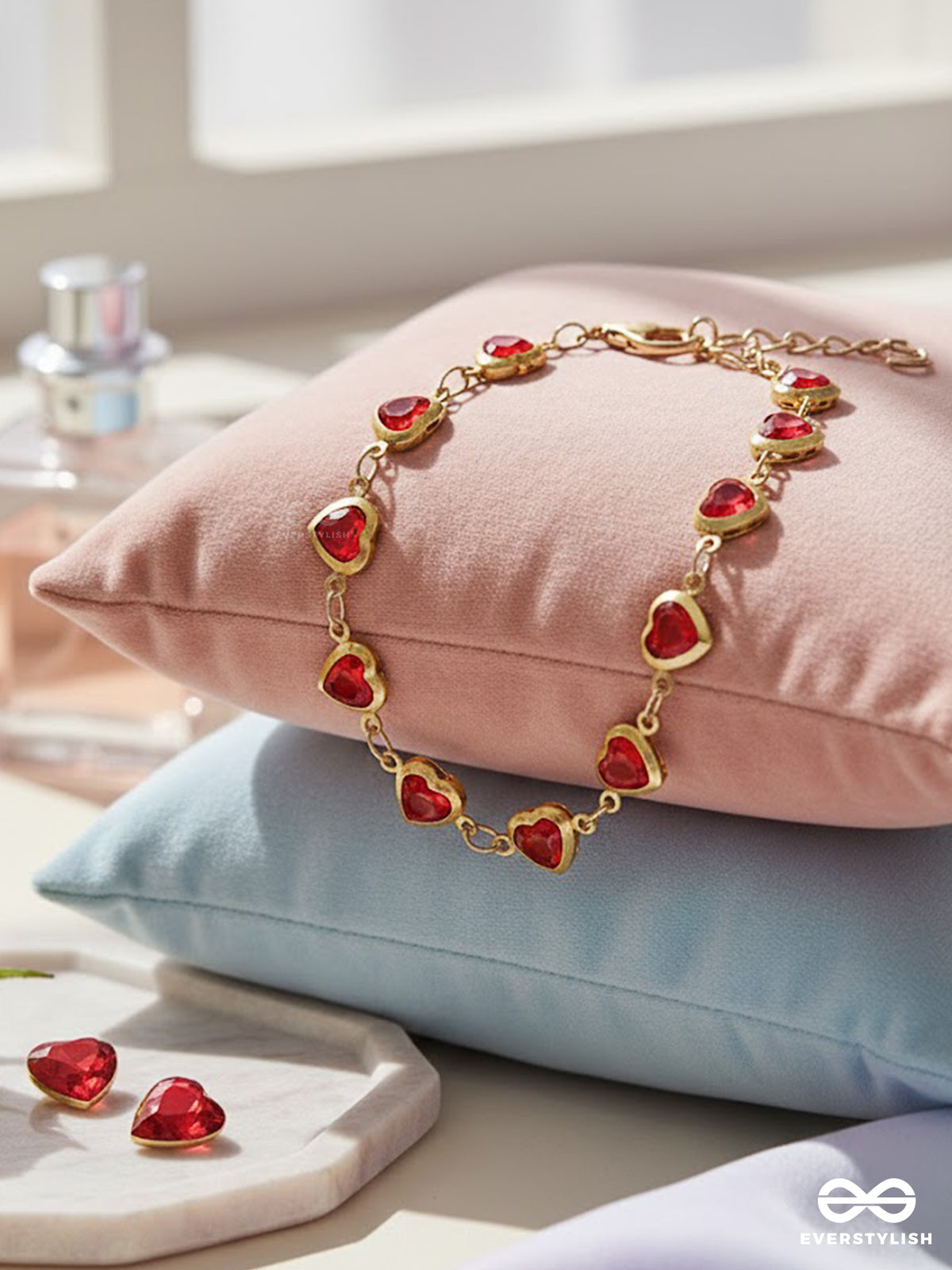 The Heart Pop - Chic Red Heart Stone Everday Wear Bracelet