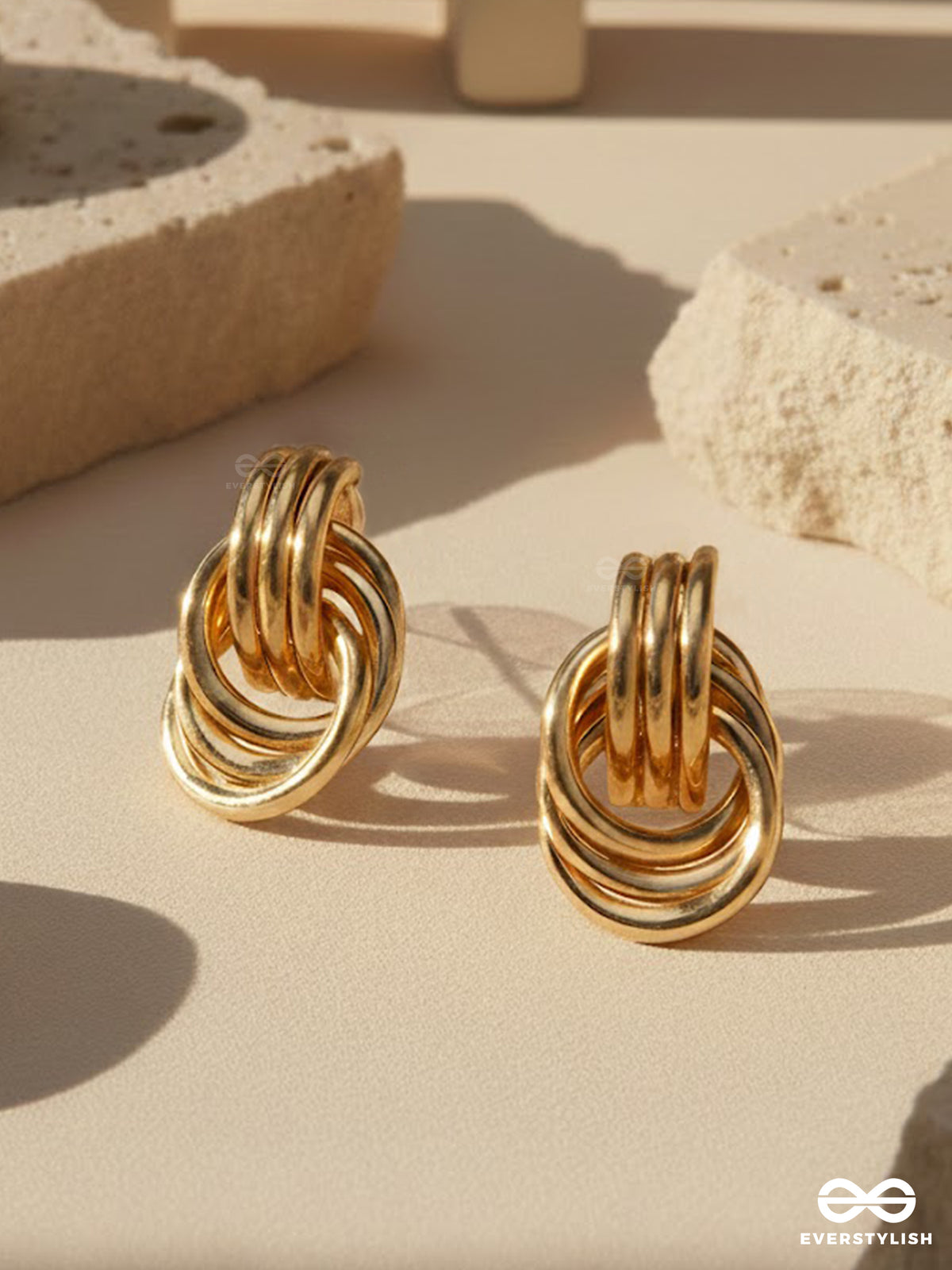 The Triple Loop - Layered Knot Stud Earrings
